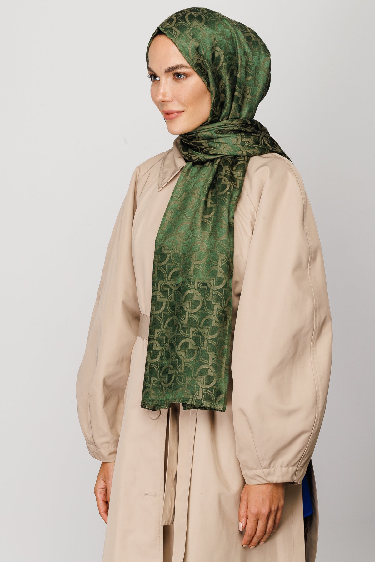 Gemustertes Glänzendes Jacquard Hijab