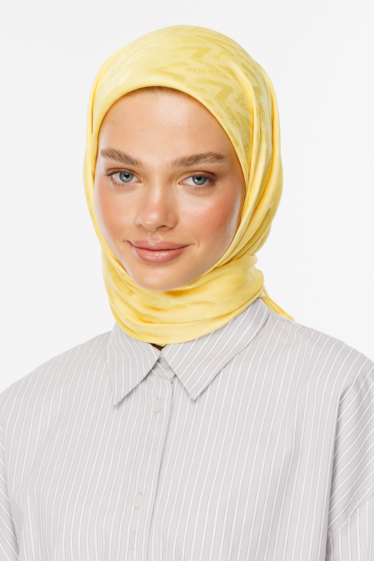 Nova Pattern Luxury Jacquard Scarf - Yellow