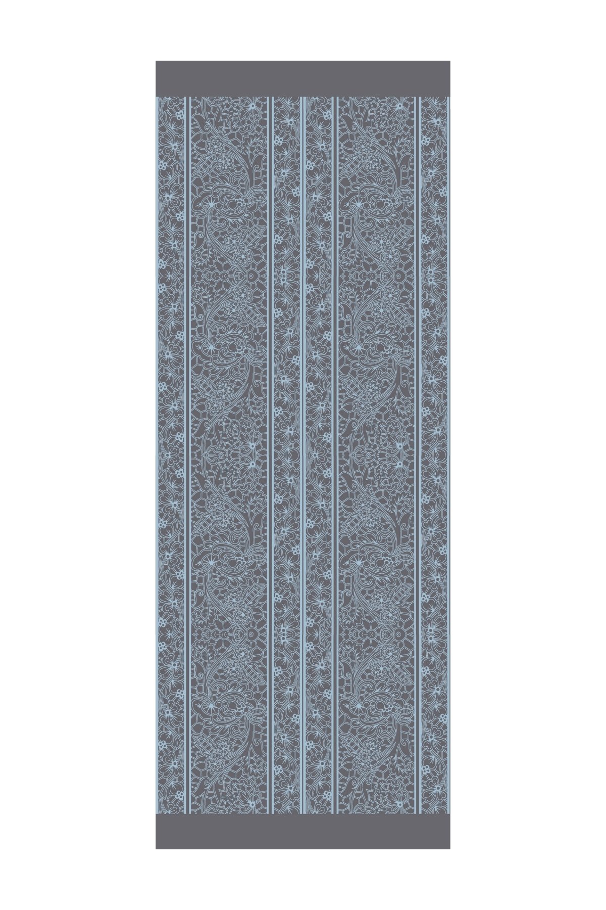Lavin Pattern Double-Sided Shawl - Dark Gray-Light Blue