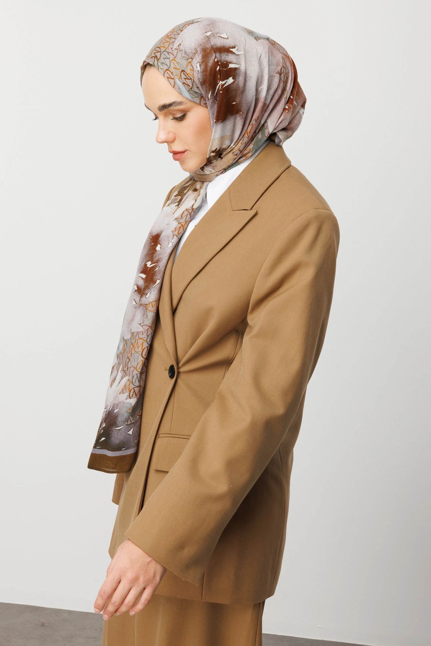 MC Desen Rami Şal - Kahve