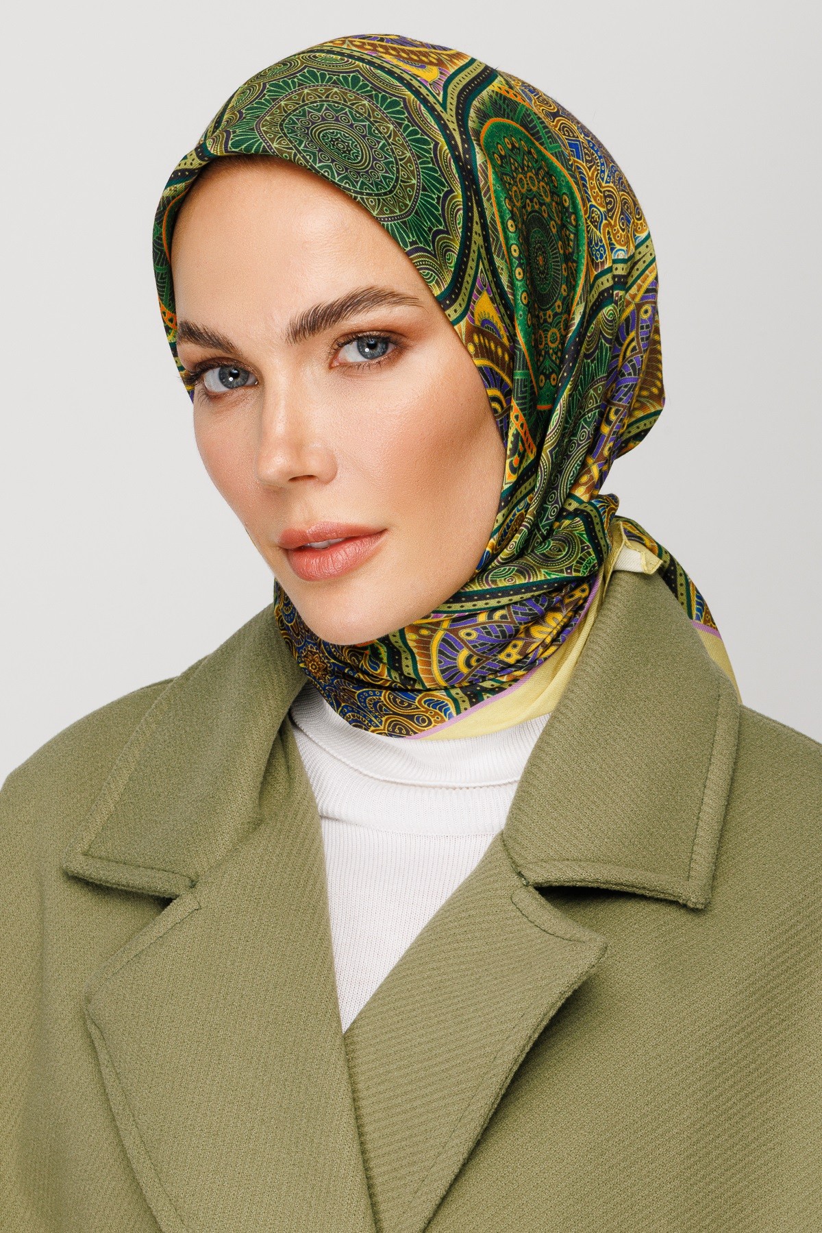 Ethnic Pattern Digital Soft Scarf - Yellow