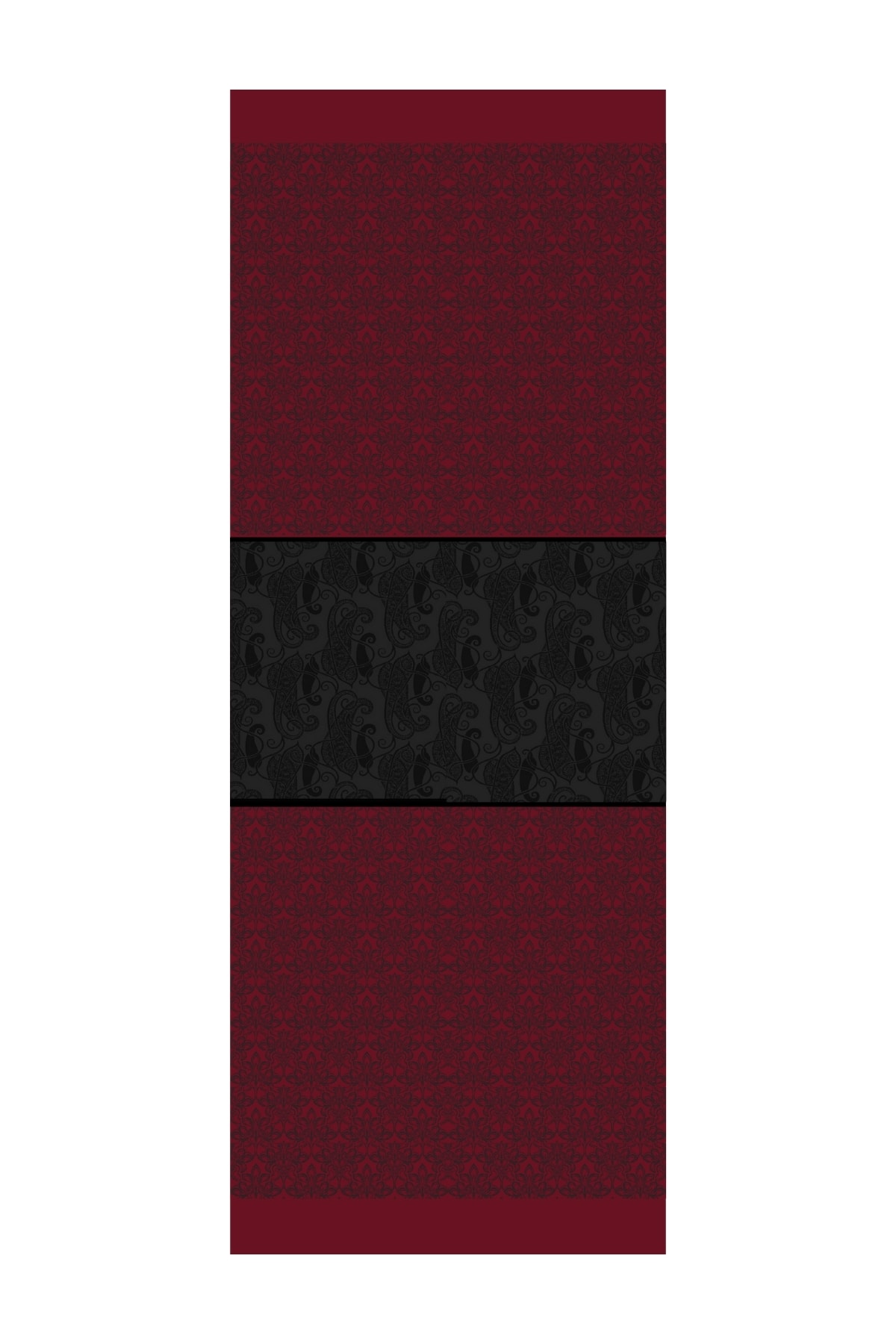 Nora-Pattern Reversible Shawl - Black-Burgundy