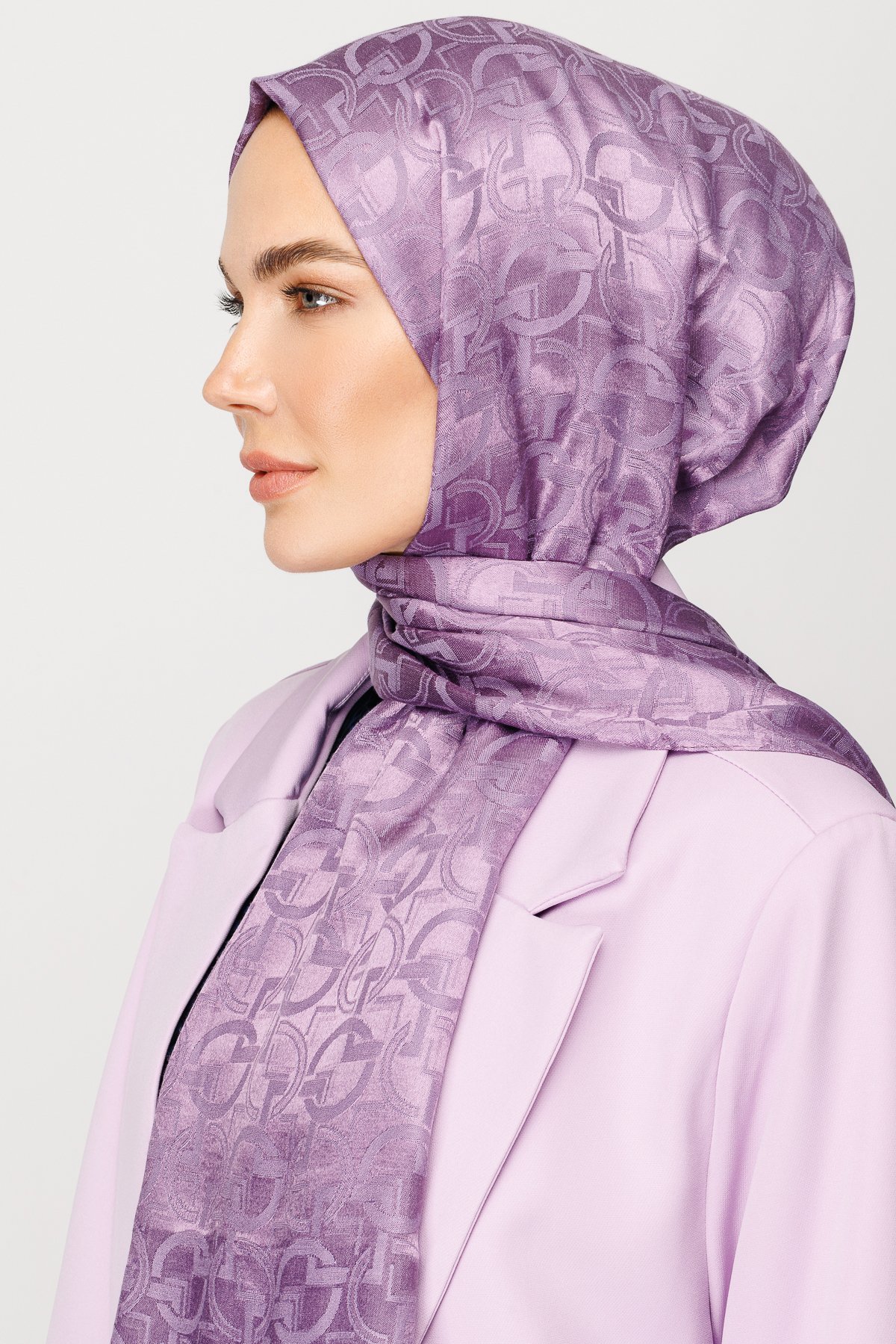 Gemustertes Glänzendes Jacquard Hijab