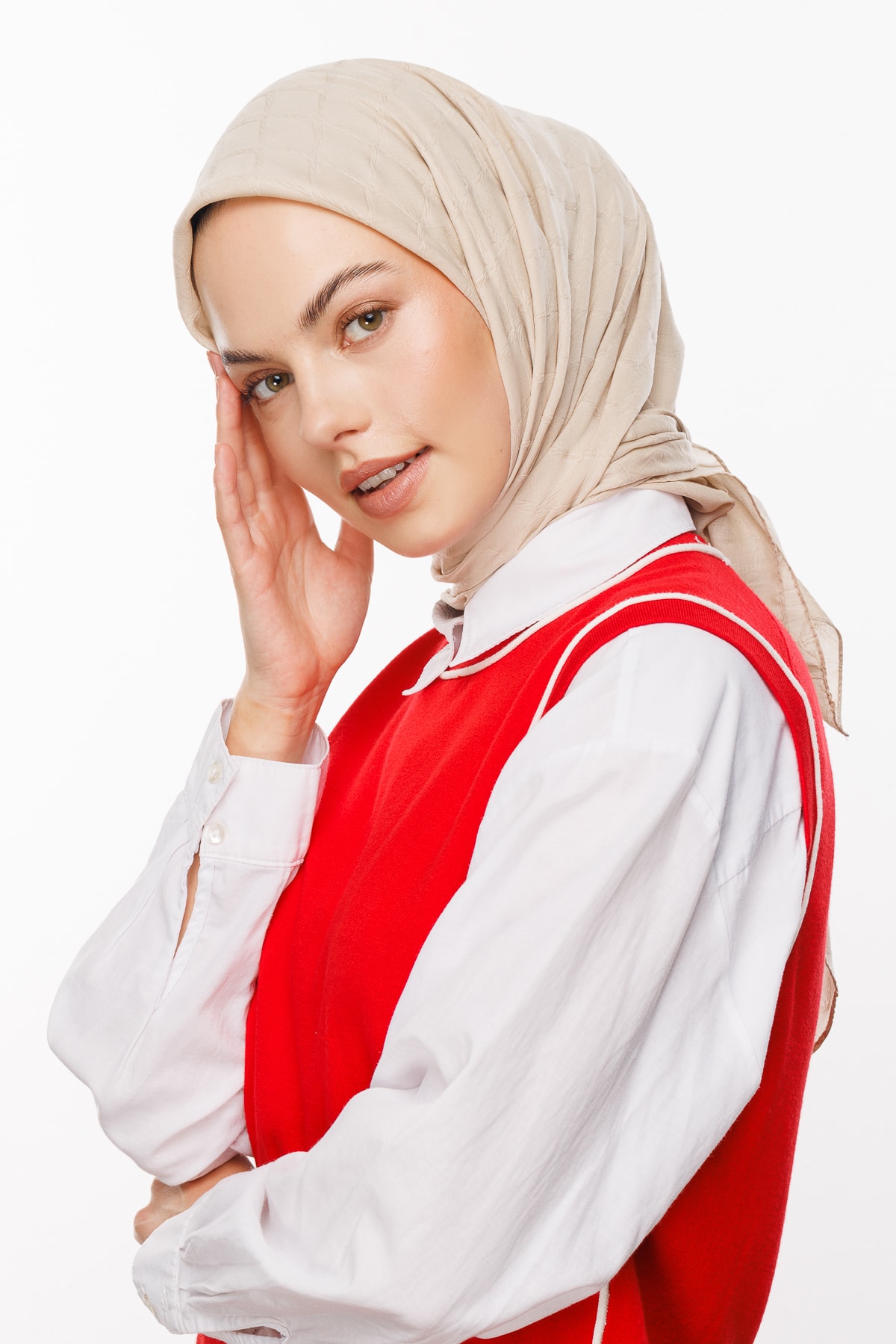 Bambu Jakar Eşarp - Taş Rengi