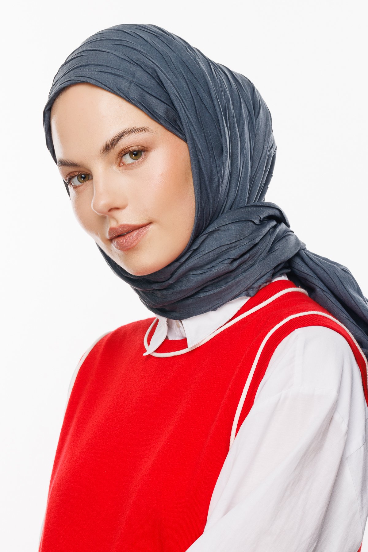 Antrasit Piliseli Bambu Şal