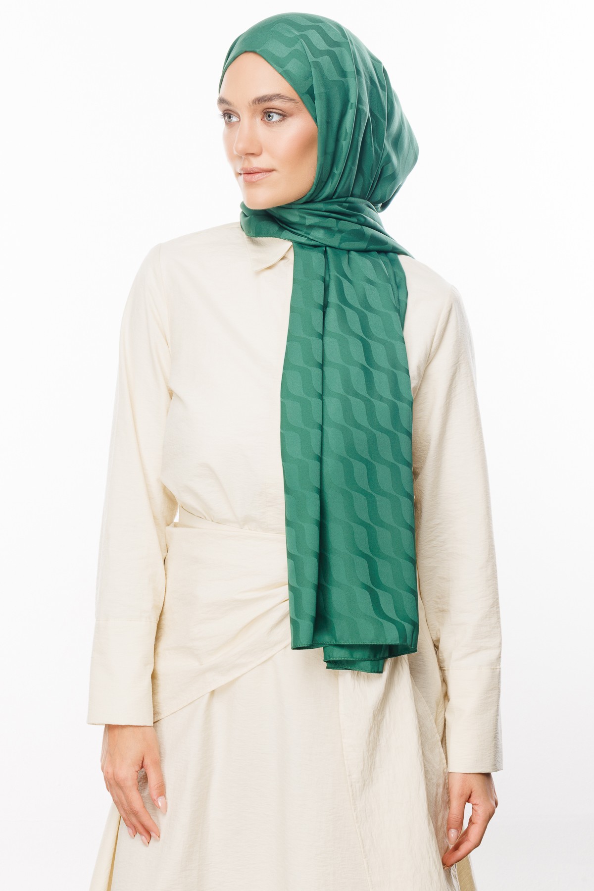 Wave Pattern Silky Jacquard Hijab