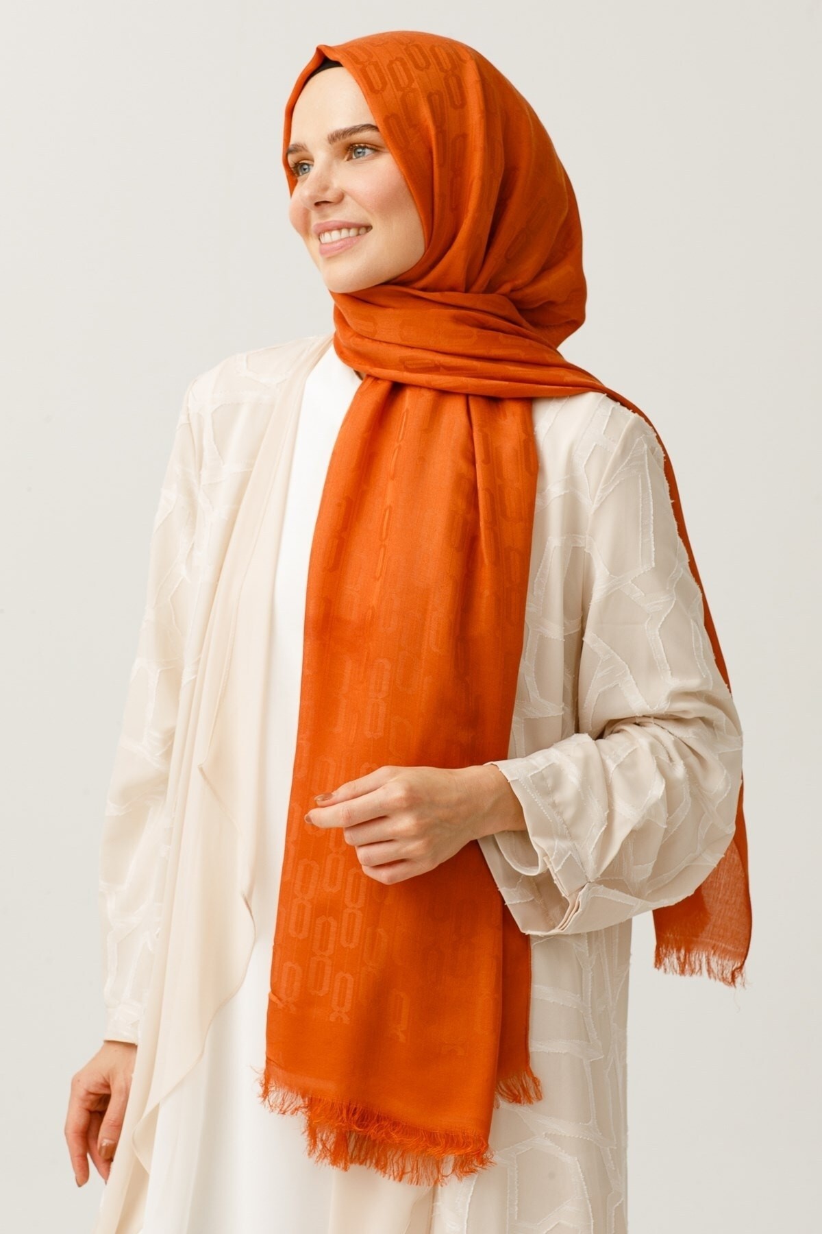 Gemustertes Baumwolle Jacquard Hijab