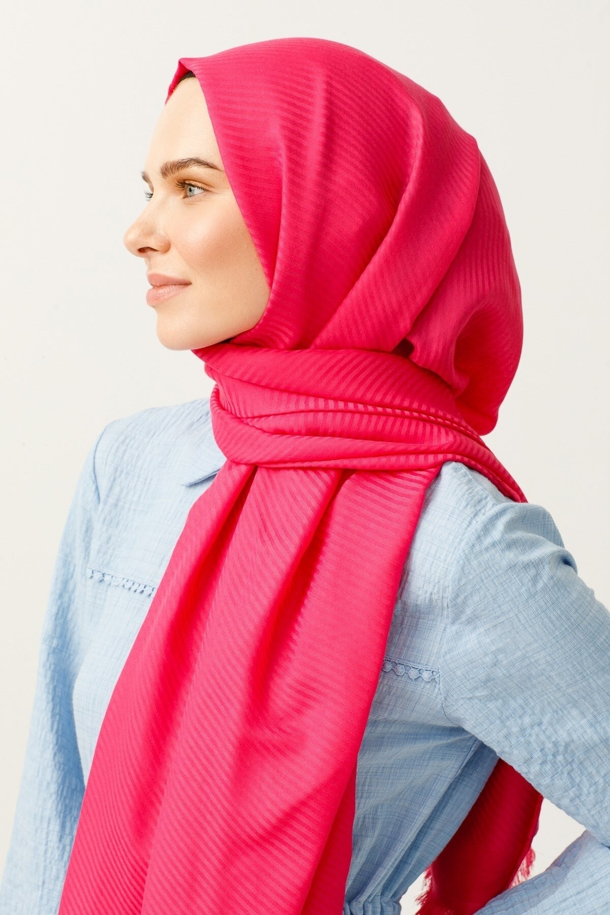 Striped Pattern Cotton Jacquard Hijab