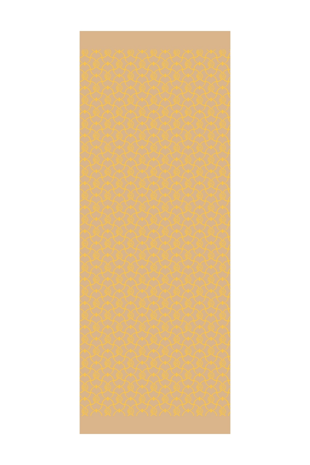 Marrakech Pattern Double-Sided Shawl - Mink-Mustard