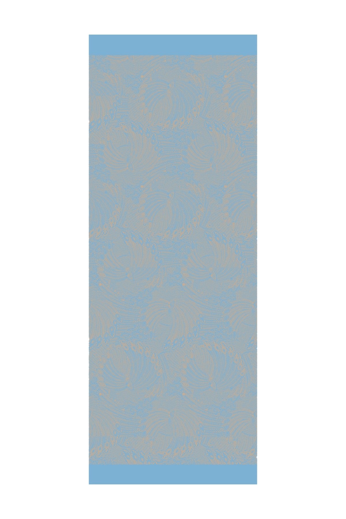 Mayra Pattern Double-Sided Shawl - Mink-Turquoise