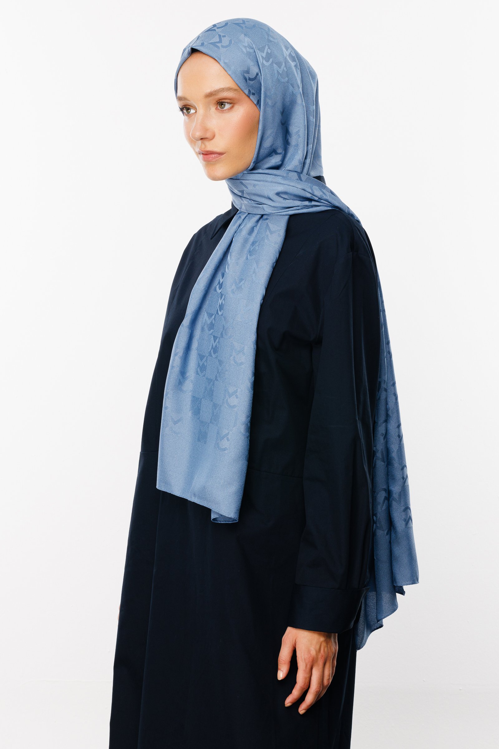 MC Pattern Jacquard Shawl - Sky Blue
