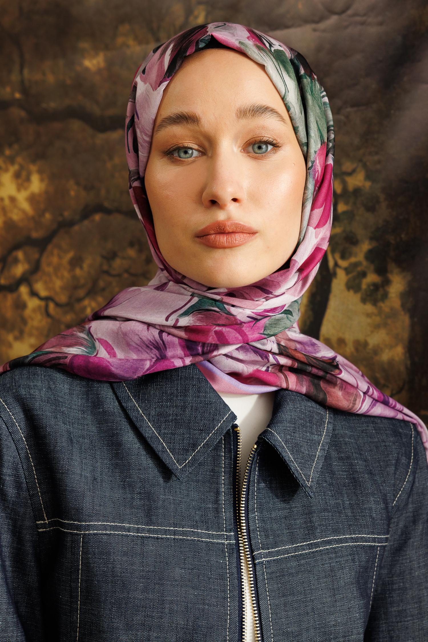 Lila Rossel Desen Pamuk Şal