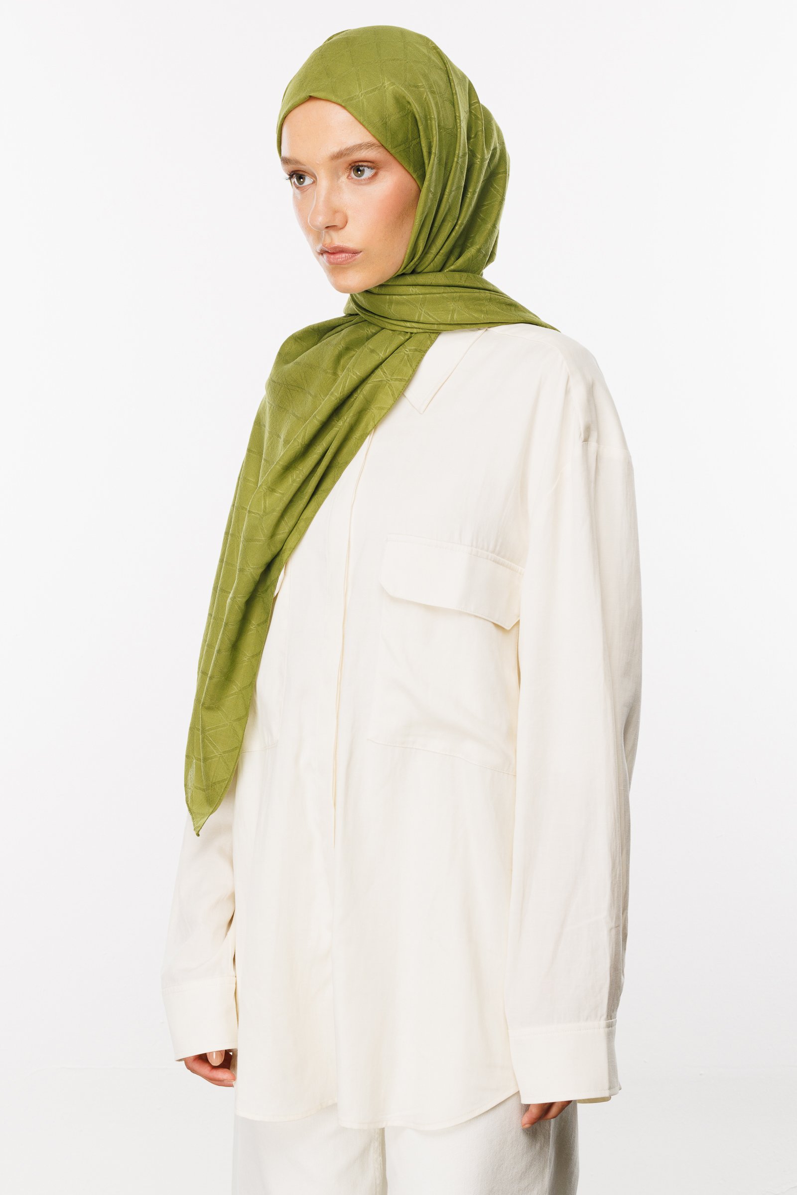 Bamboo Jacquard Shawl - Moss