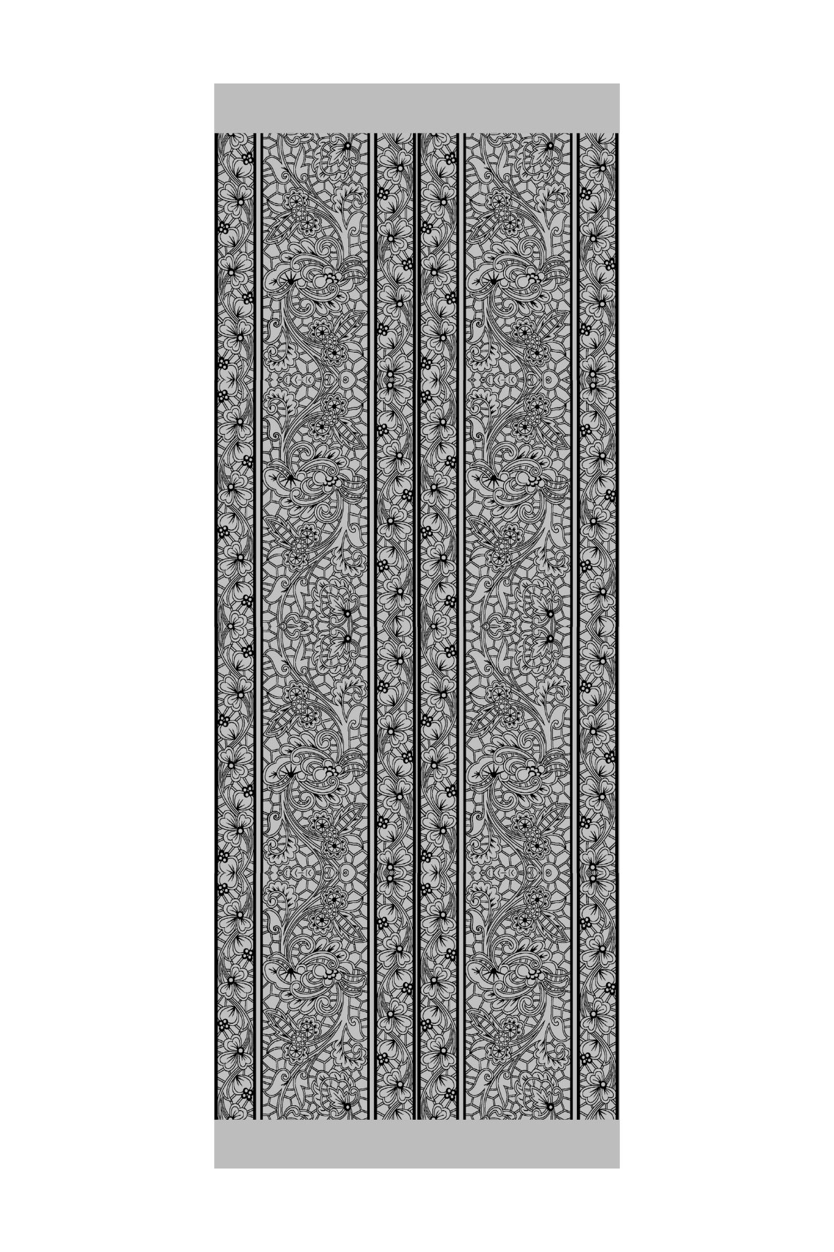 Lavin Pattern Double-Sided Shawl - Black-Black