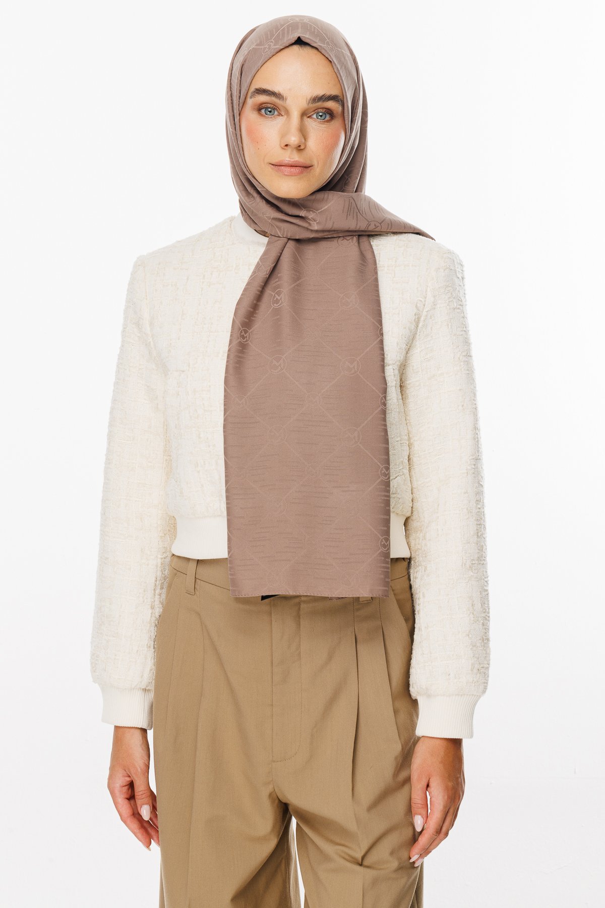 Moon Is Pattern Jacquard Shawl - Canyon