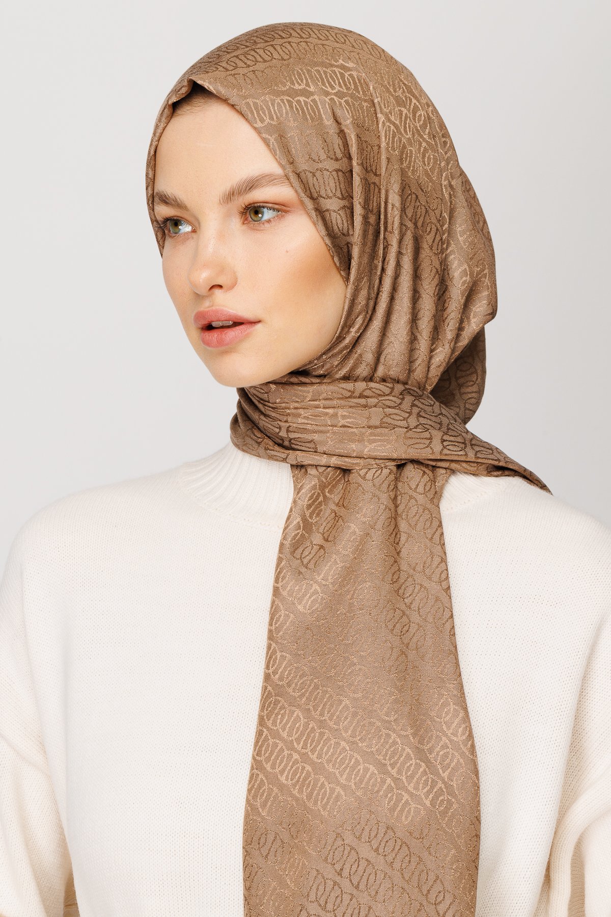 Gemustertes Glänzendes Jacquard Hijab