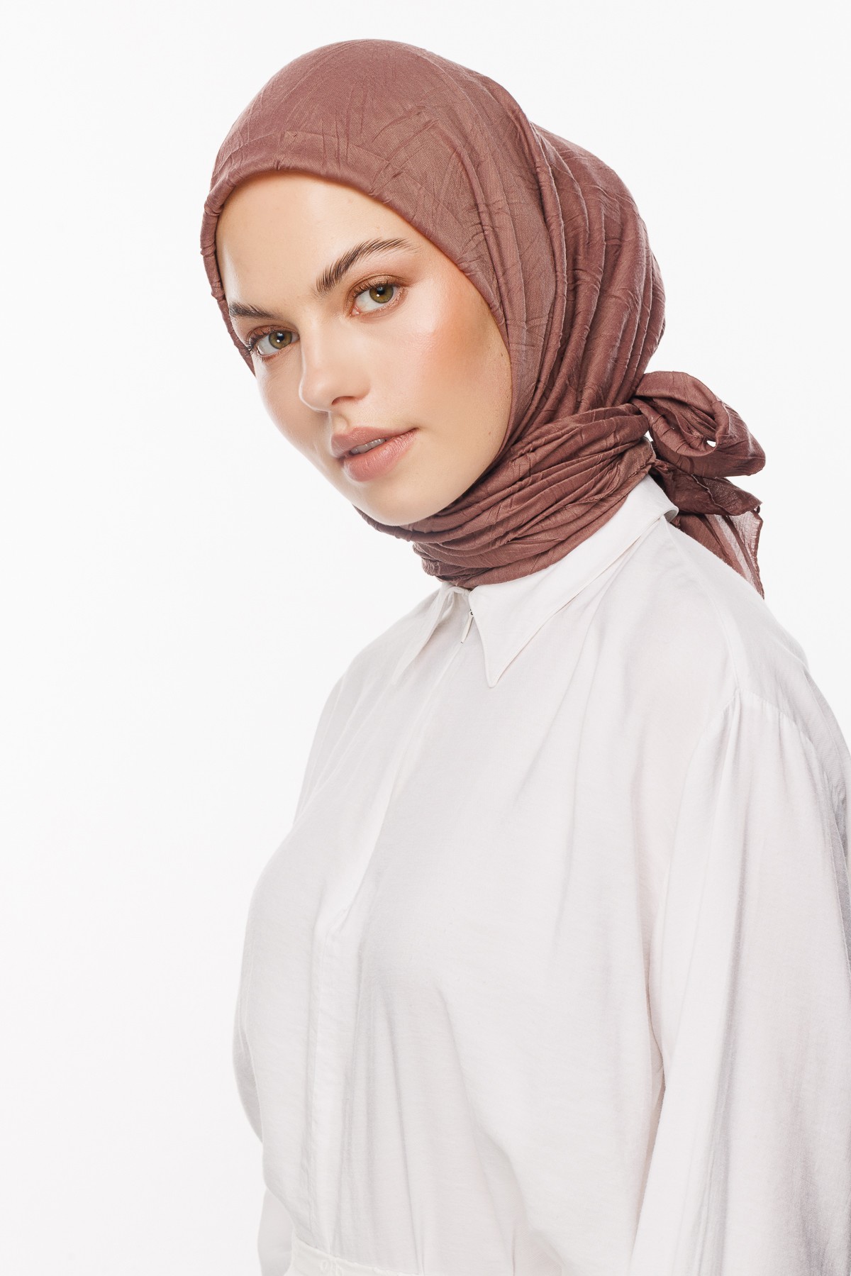 Pleated Bamboo Scarf - Garnet