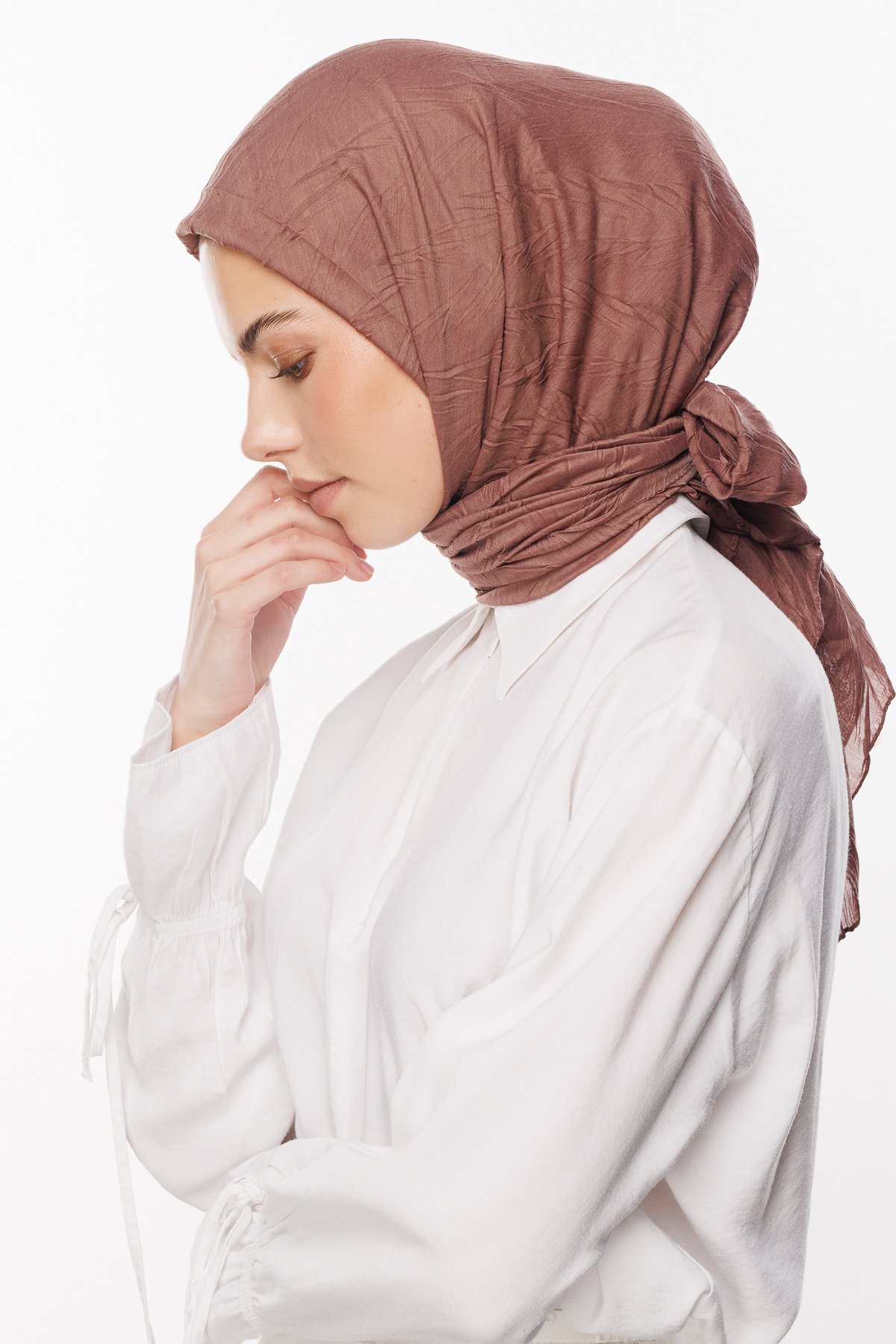 Pleated Bamboo Scarf - Garnet