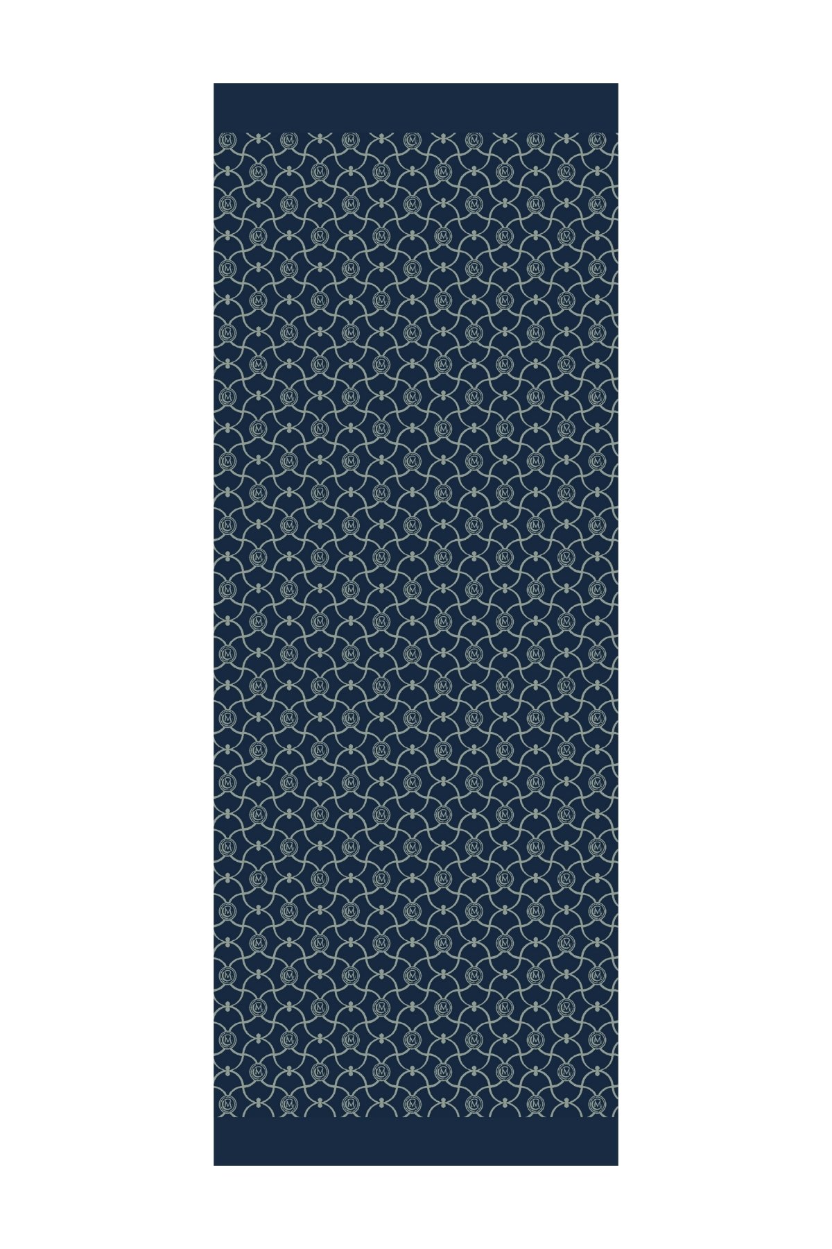 Marrakech Pattern Double-Sided Shawl - Navy Blue-Aqua Green