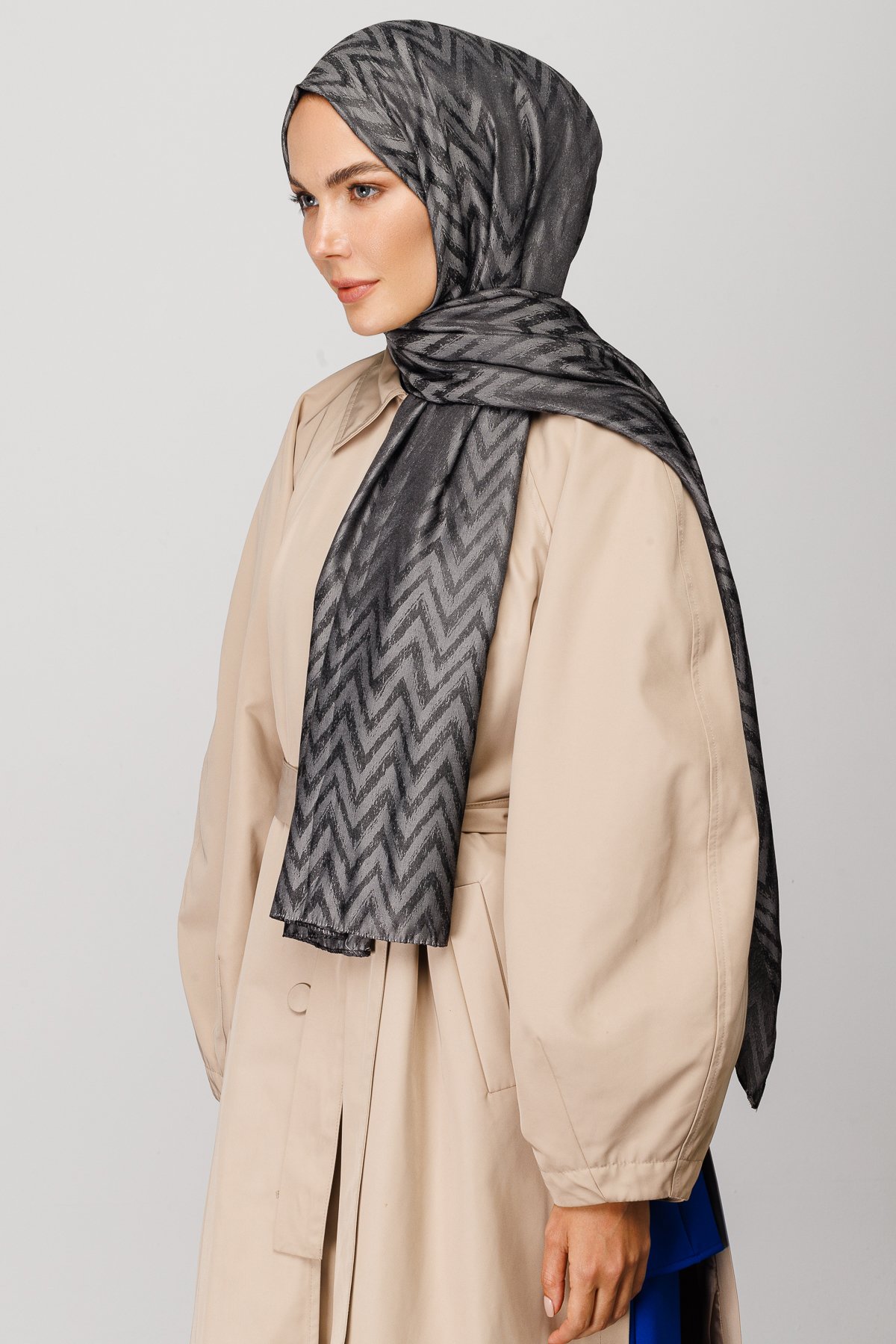 Gemustertes Glänzendes Jacquard Hijab