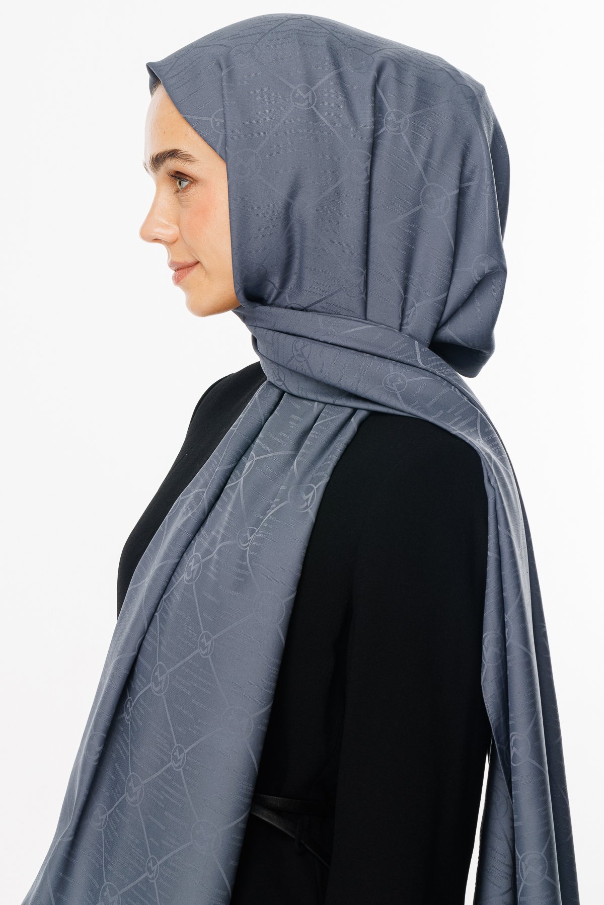 Moon Is Pattern Jacquard Shawl - Smoked