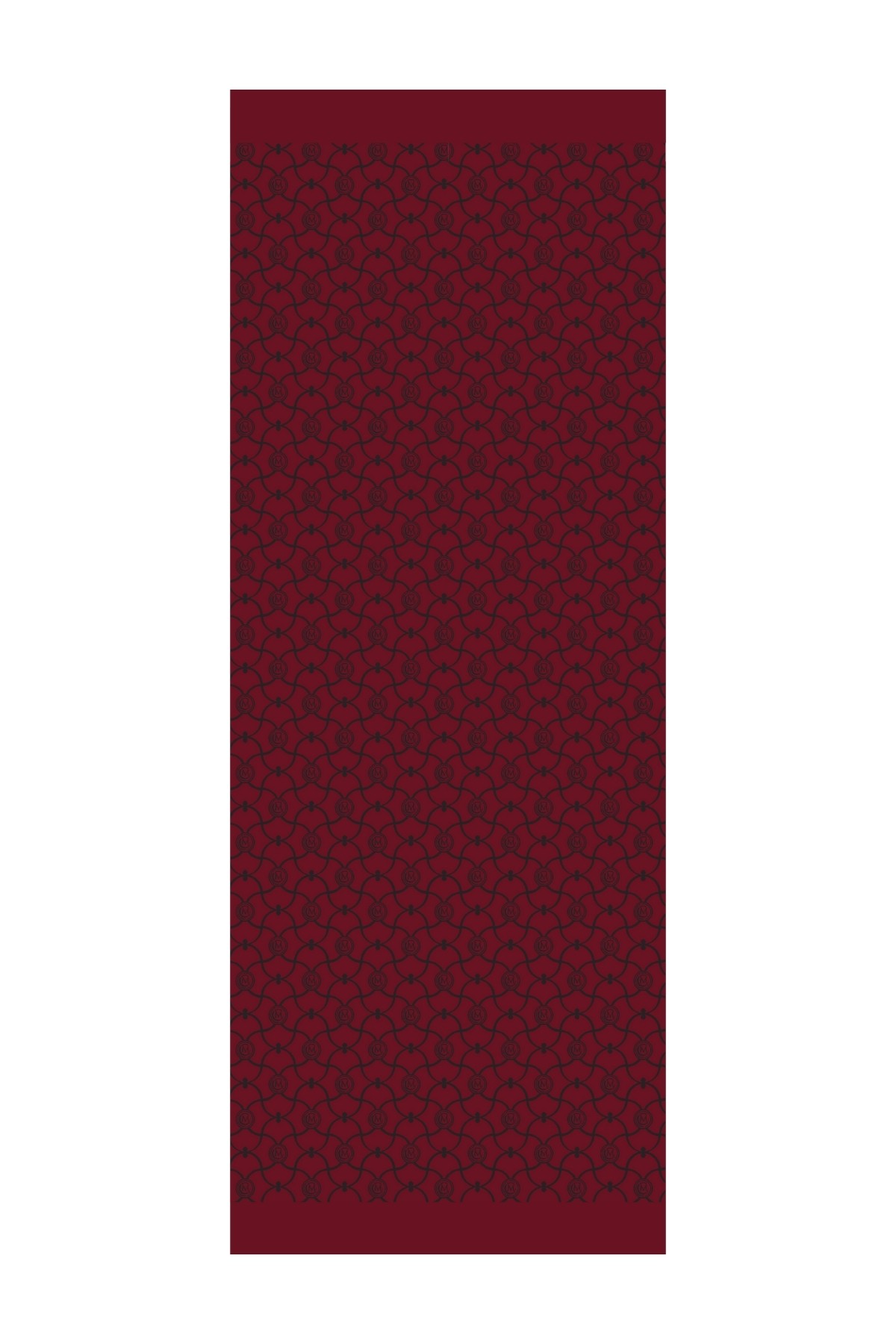 Marrakech Pattern Double-Sided Shawl - Black-Burgundy