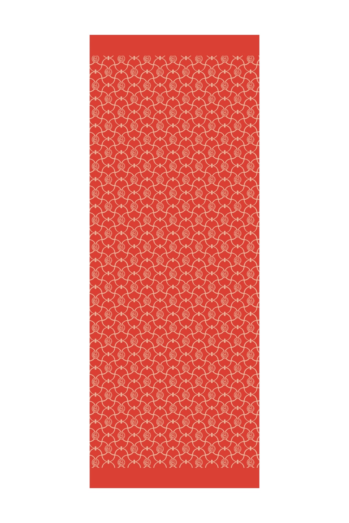 Marrakech Pattern Double-Sided Shawl - Mink-Red