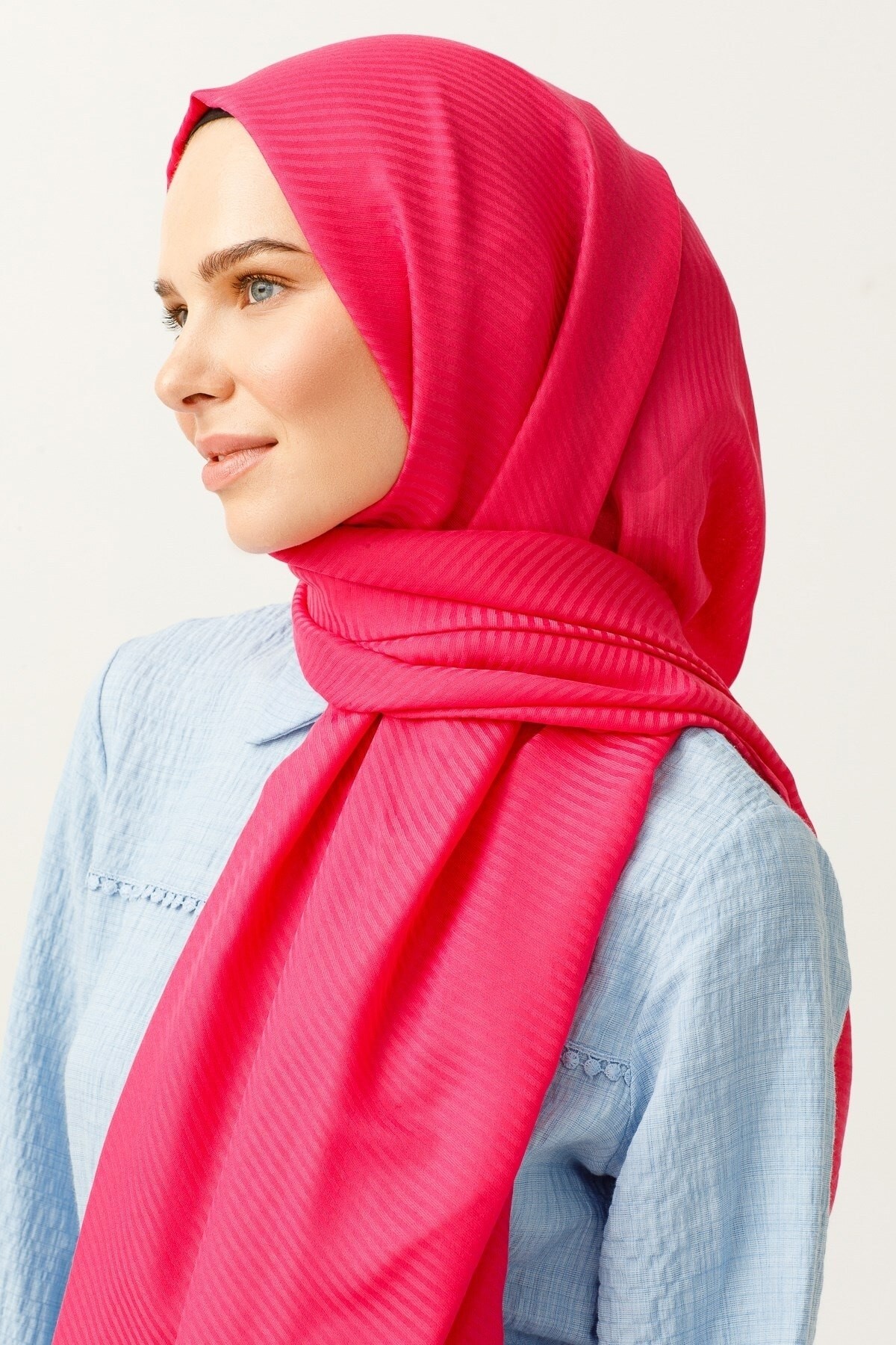 Striped Pattern Cotton Jacquard Hijab