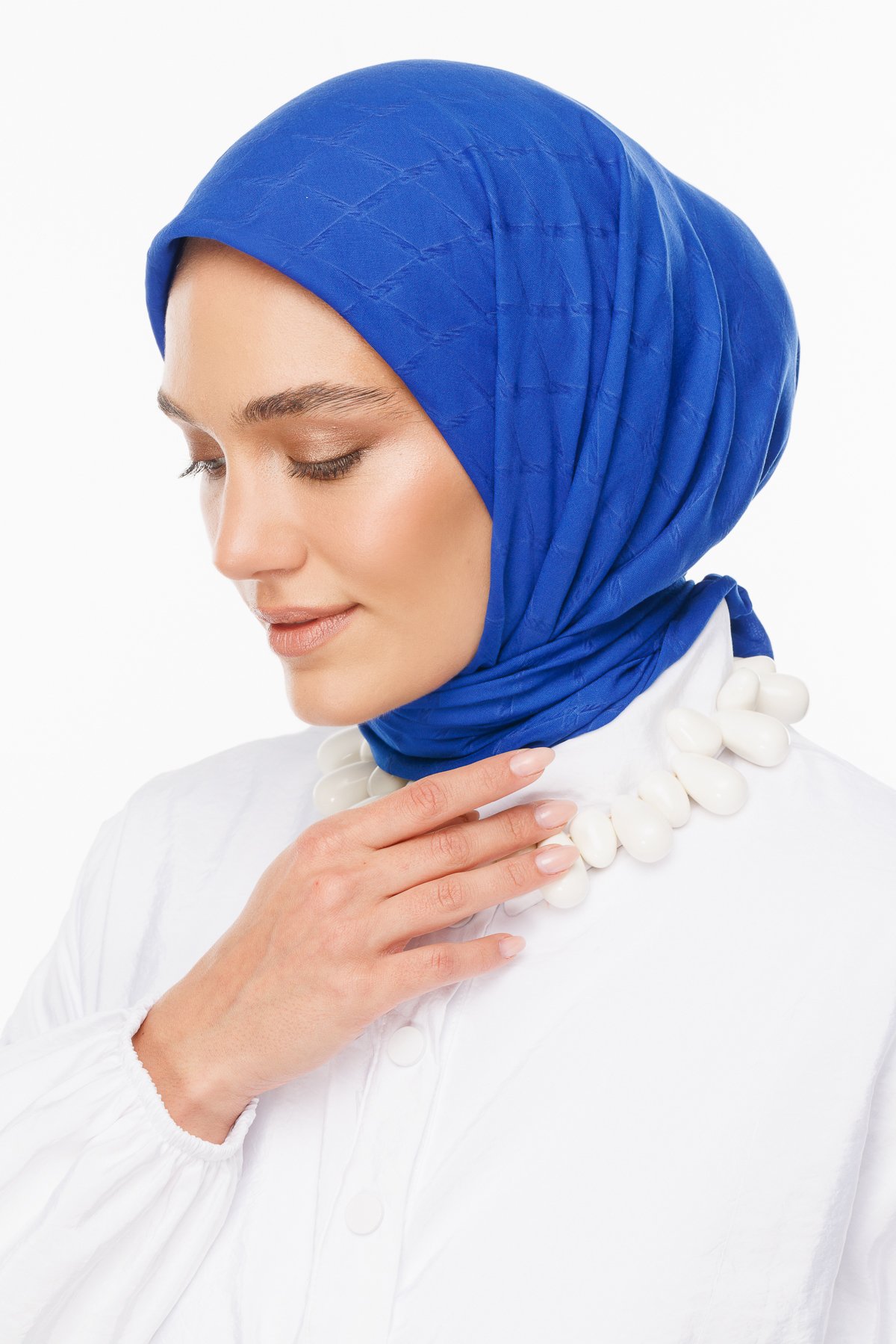 Bambu Jakar Eşarp - Saks Mavi