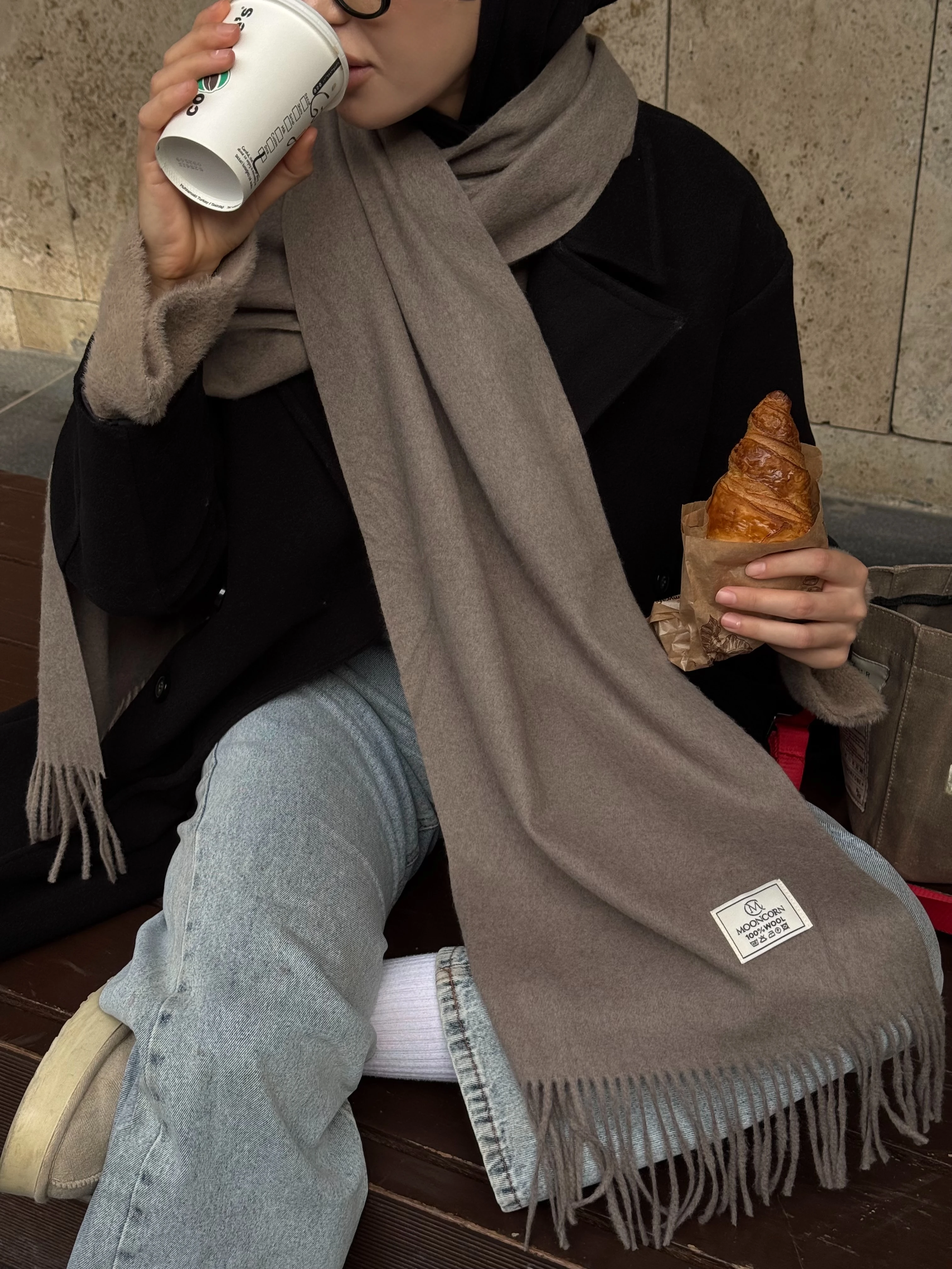 Wool Muffler - Latte