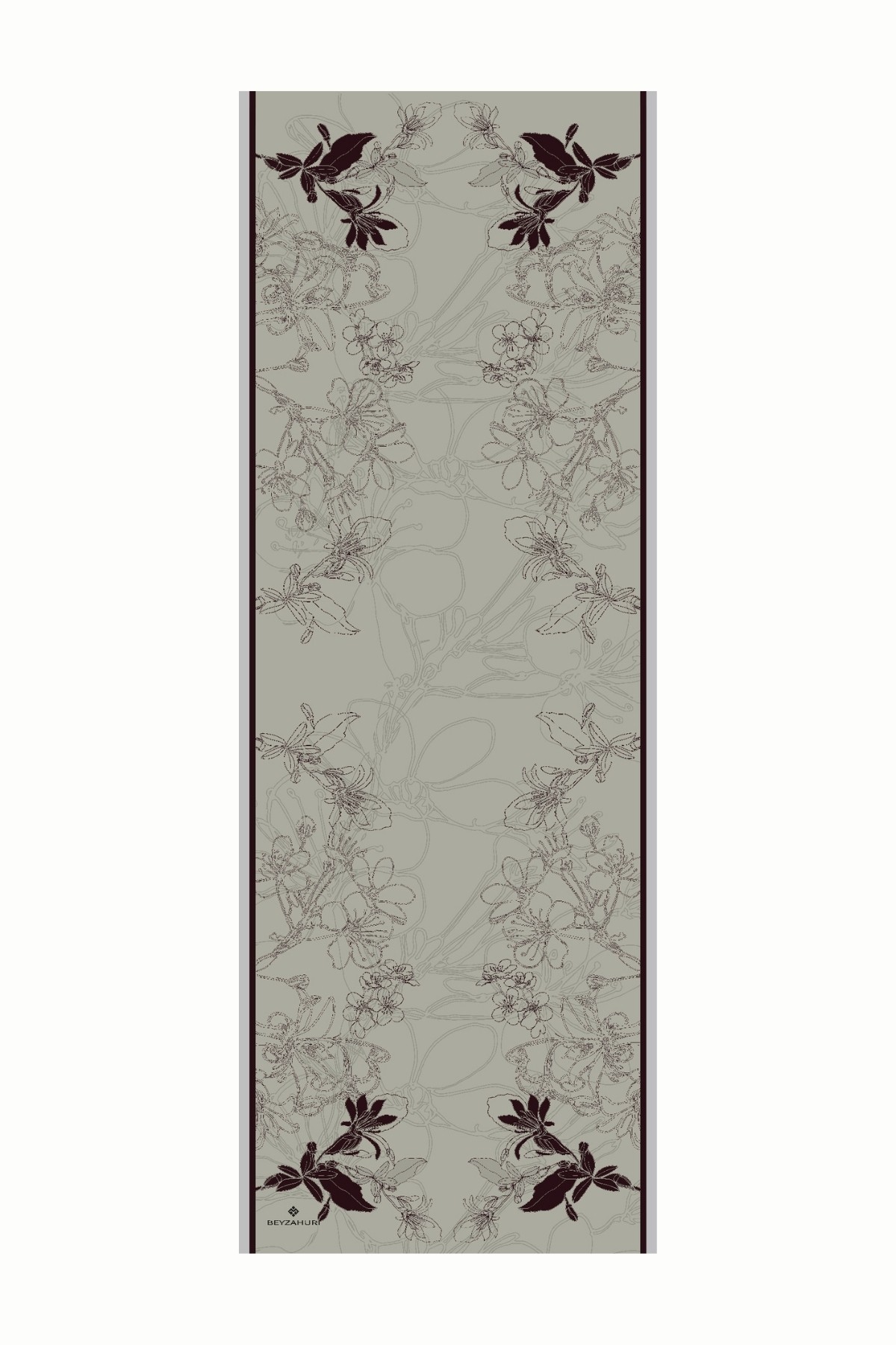 Yekta Desen Sakura İpek Şal - Beige