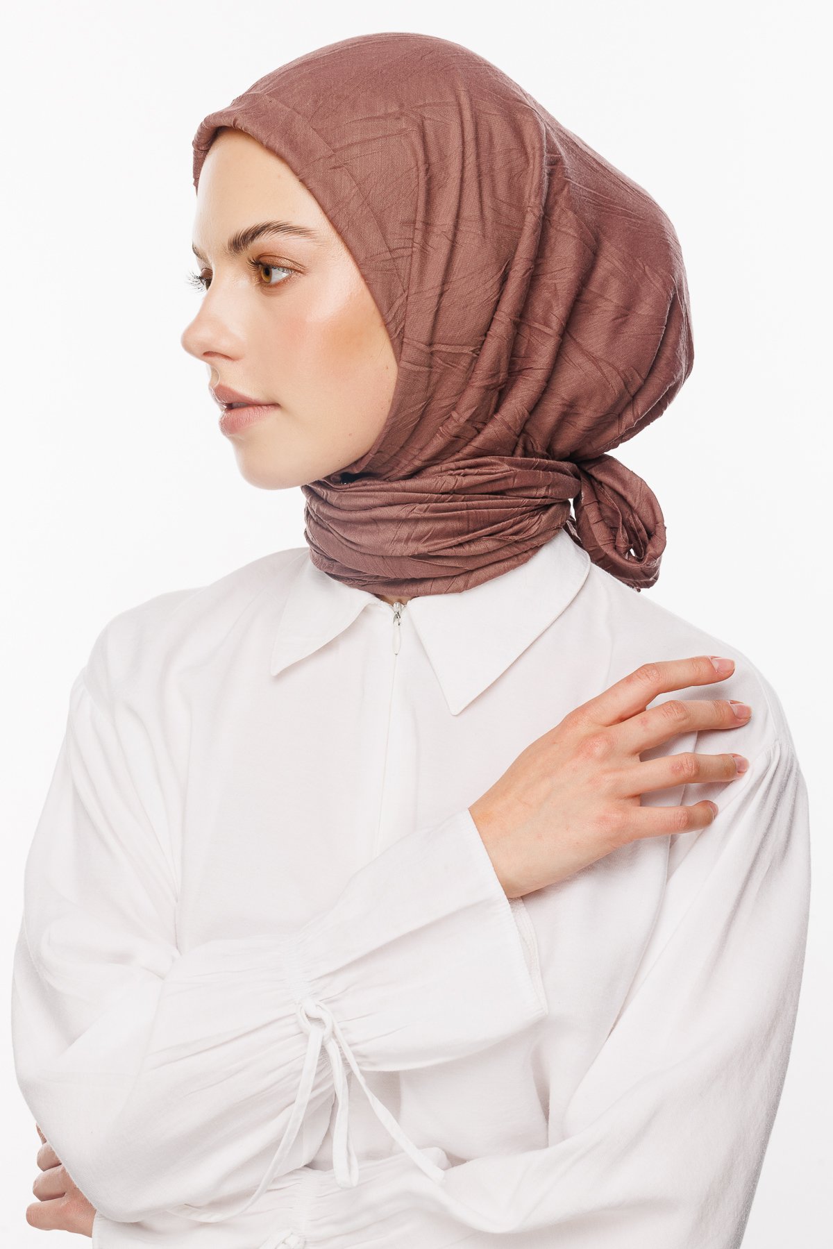 Pleated Bamboo Scarf - Garnet