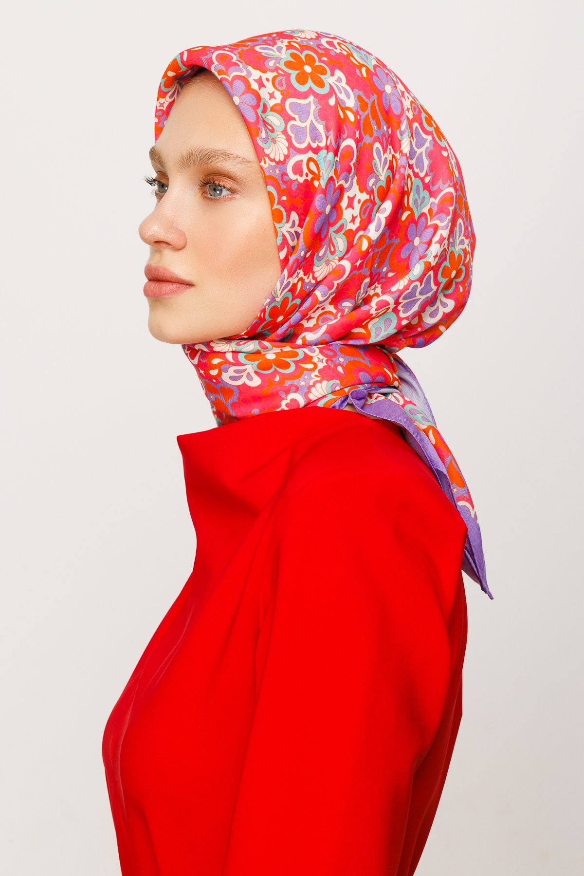 Daisy Pattern Digital Soft Scarf - Candy