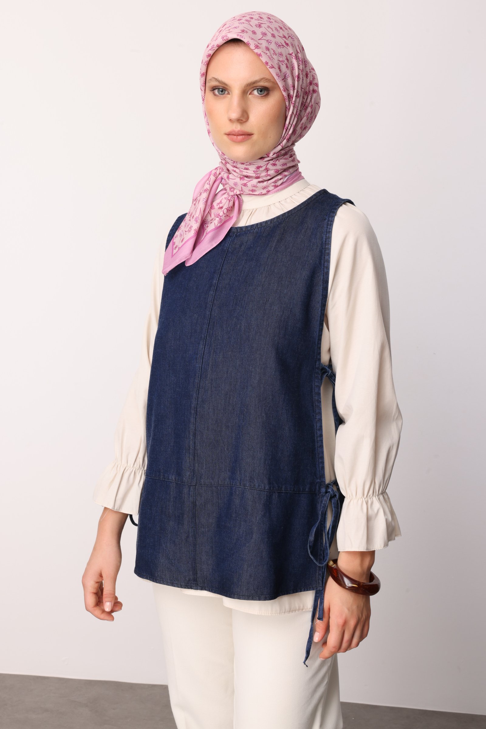 Minor Pattern Cotton Scarf - Pink