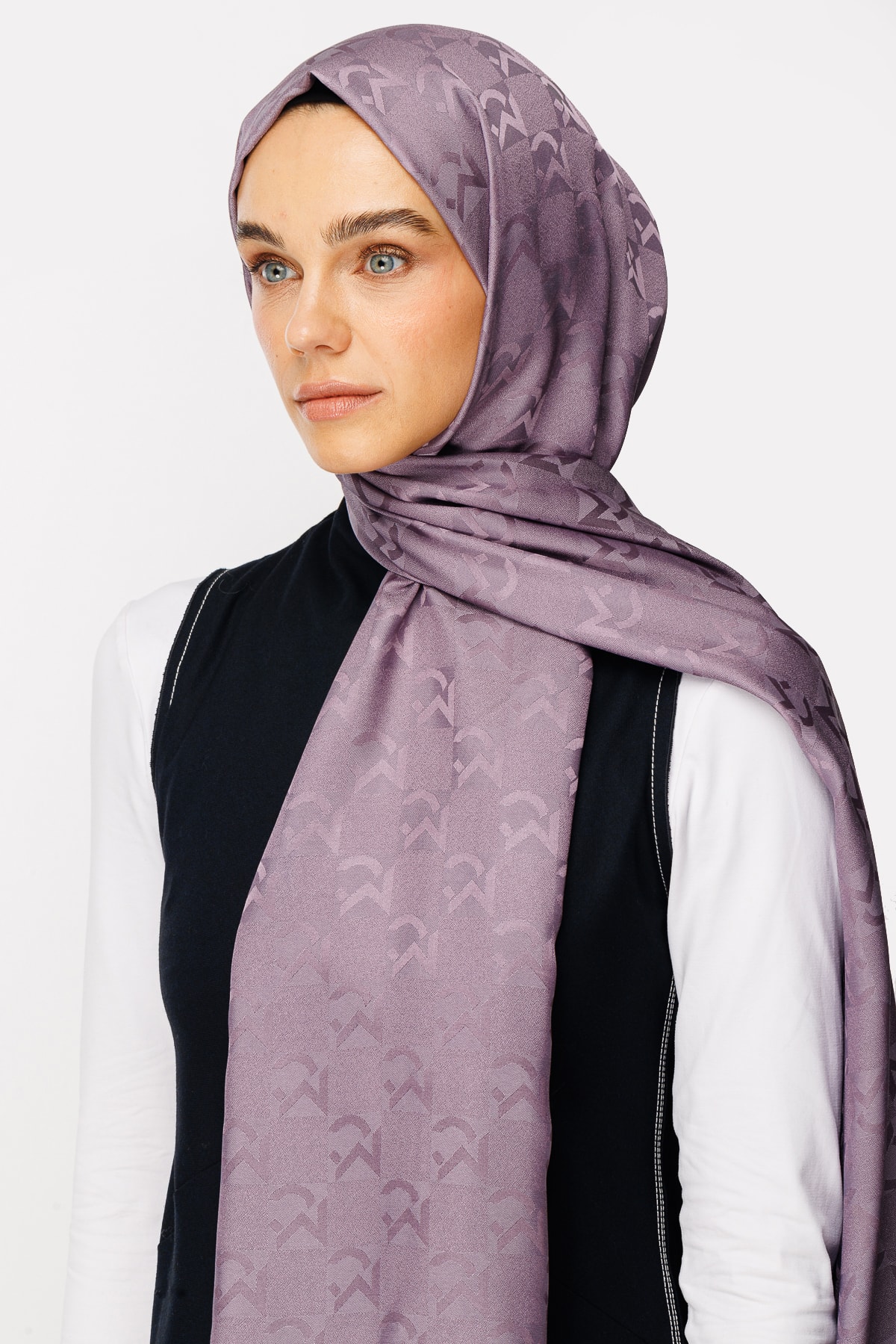 MC Pattern Jacquard Shawl - Violet