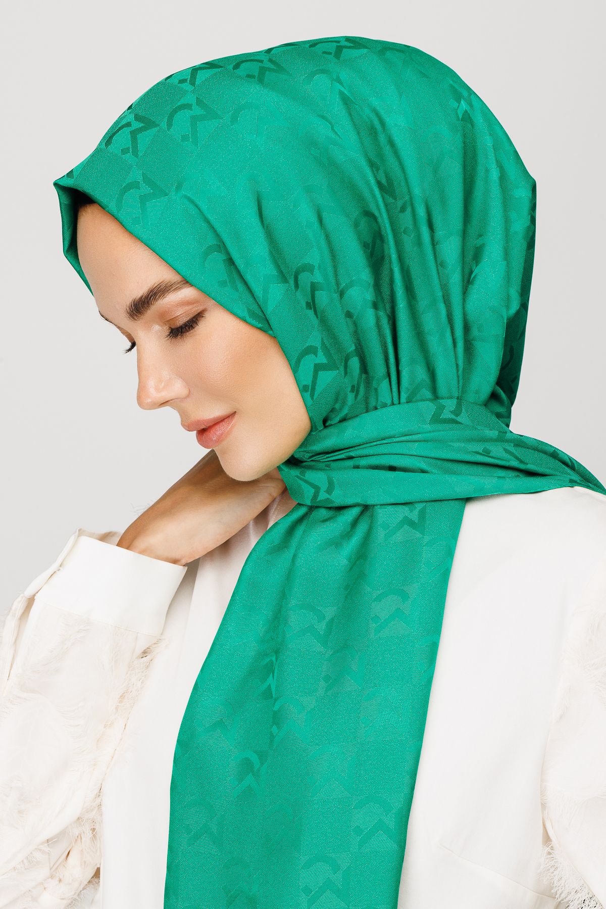 MC Pattern Jacquard Shawl - Benetton Green