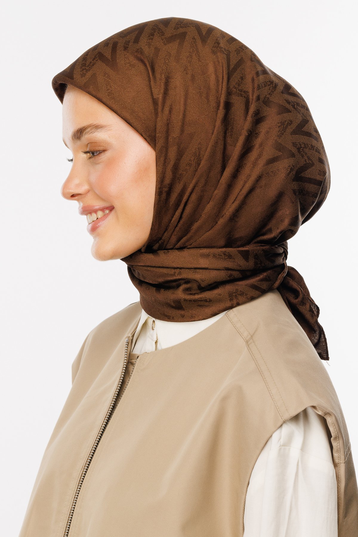 Nova Pattern Luxury Jacquard Scarf - Bitter