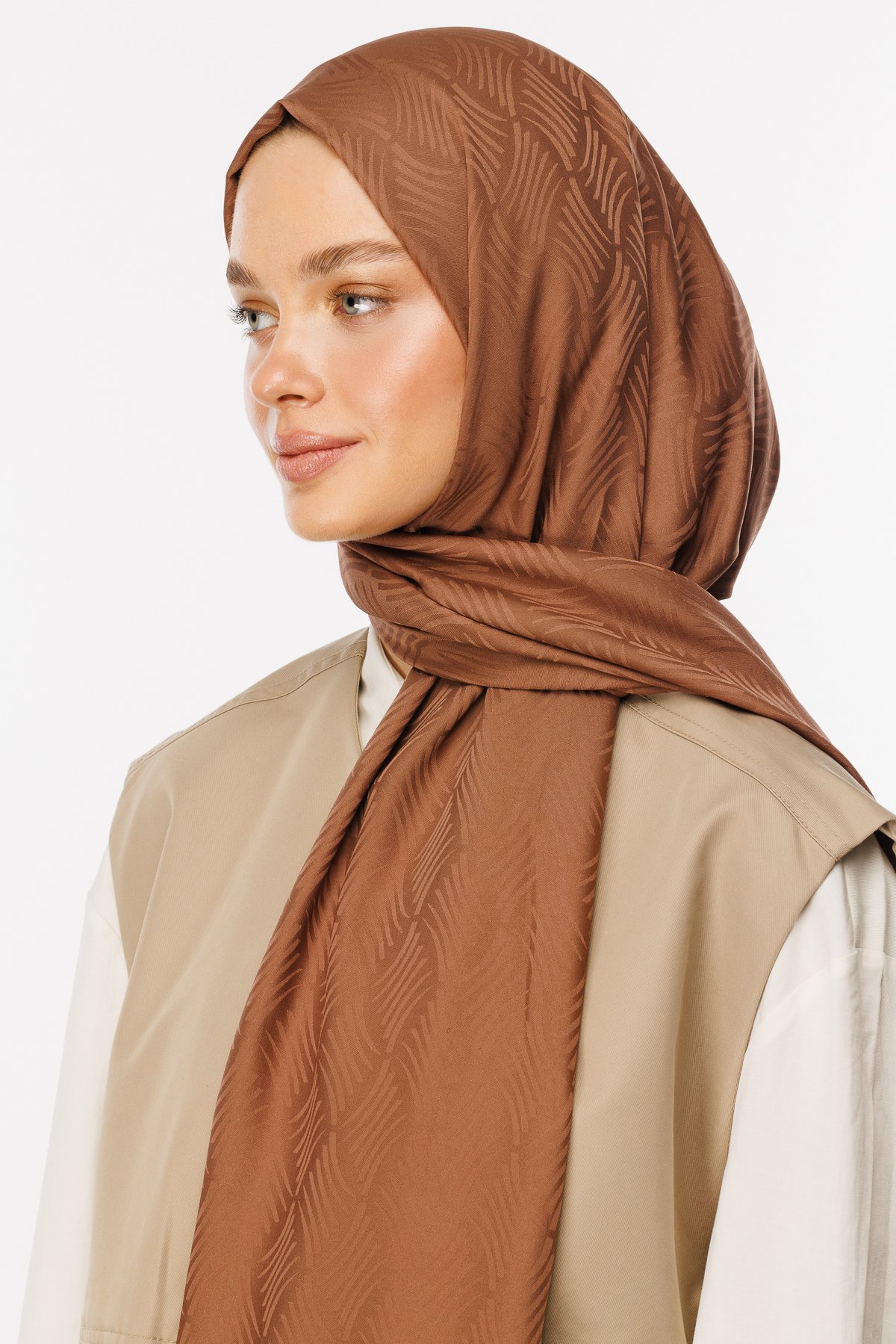 Aura Pattern Silk Jacquard Shawl - Waterside