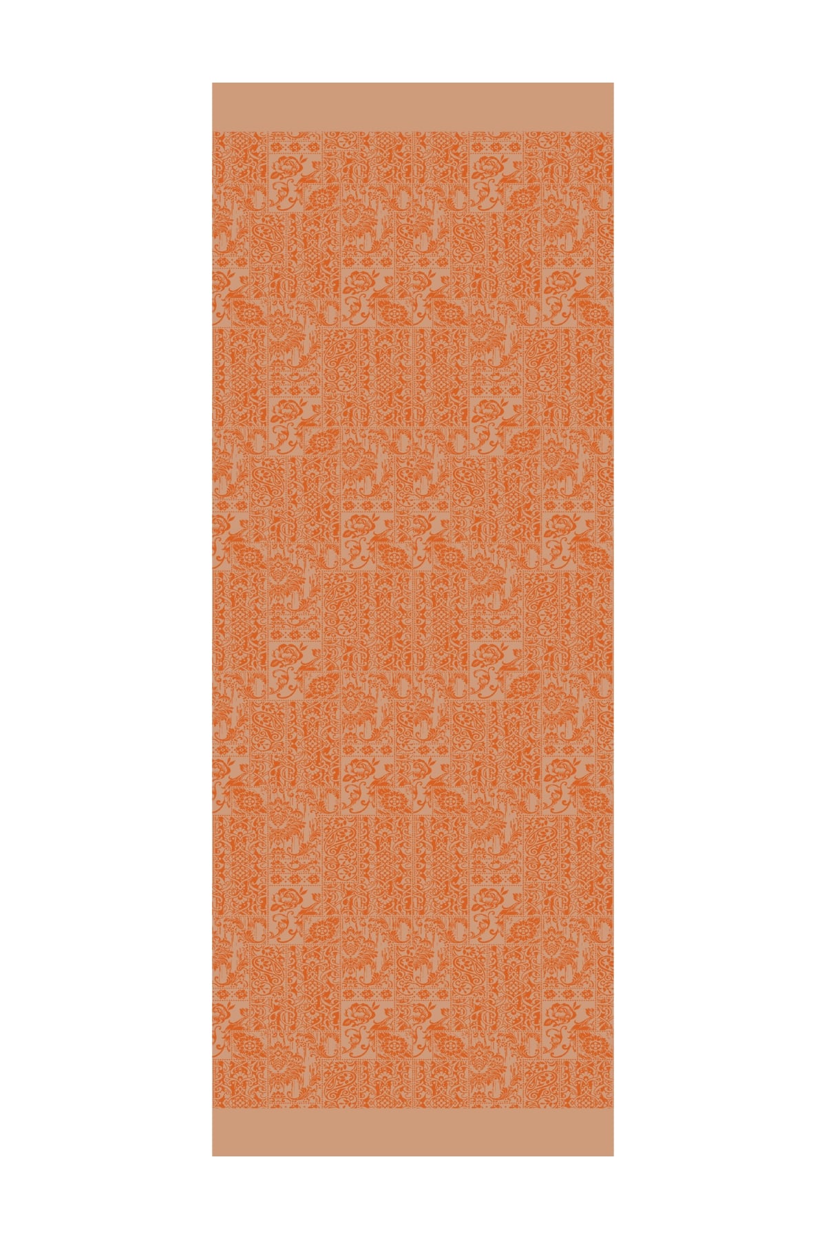 Henna-Pattern Reversible Shawl - Mink-Cinnamon