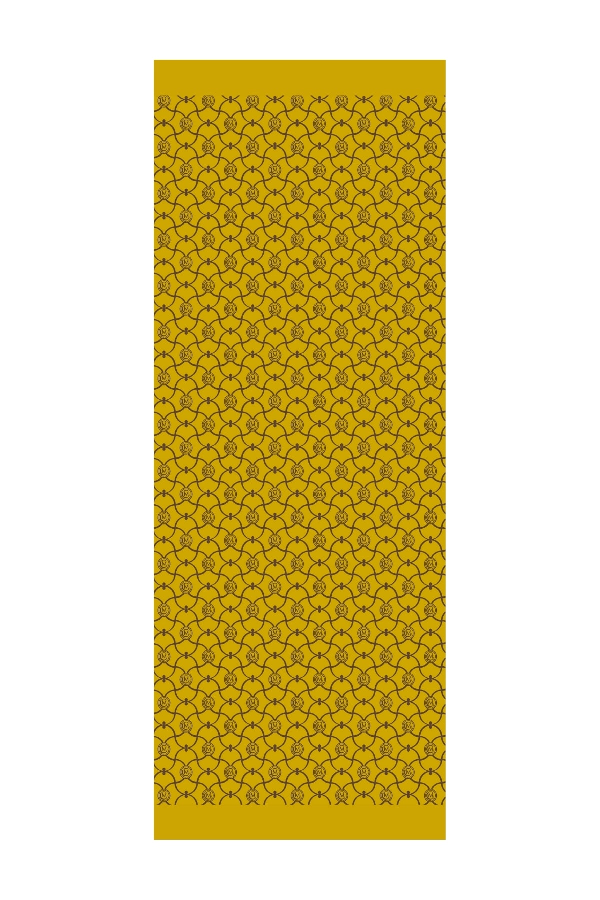 Marrakech-Pattern Reversible Shawl - Bitter Coffee-Mustard