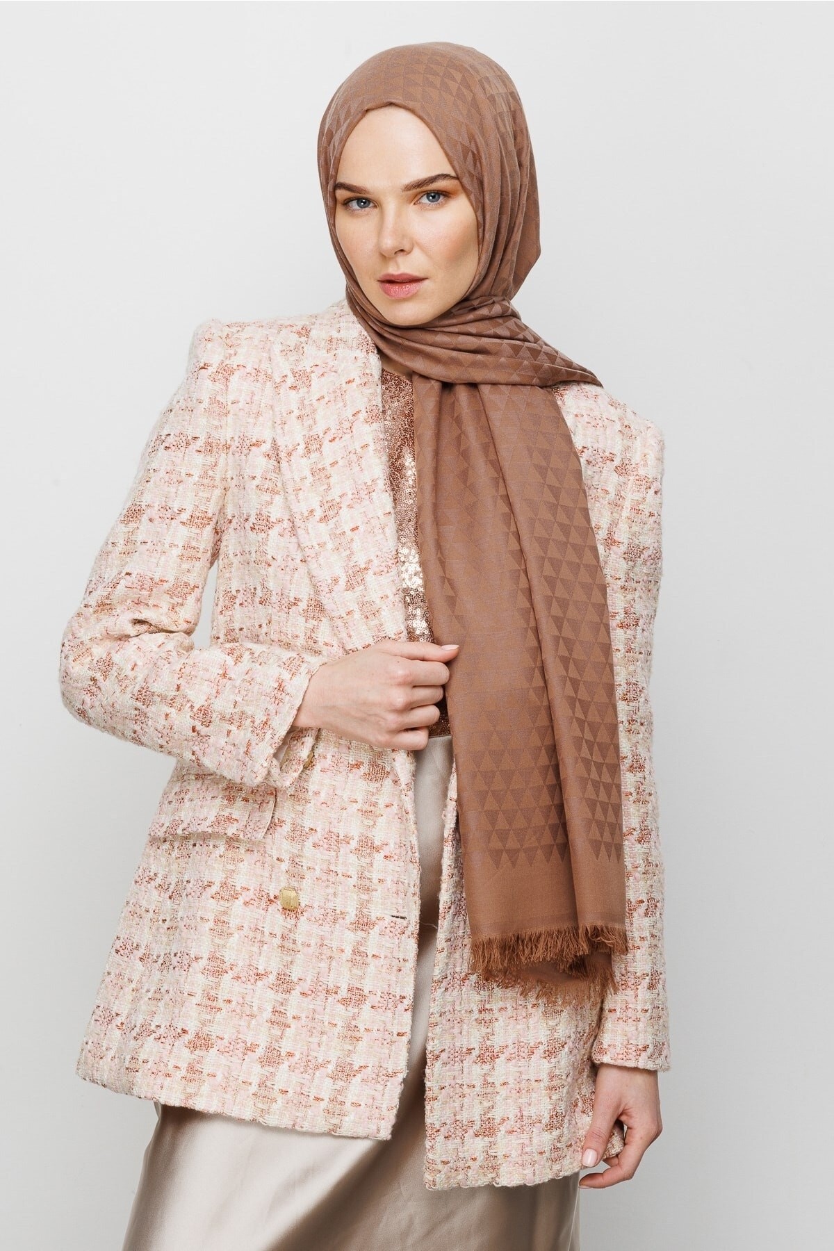 Gemustertes Baumwolle Jacquard Hijab