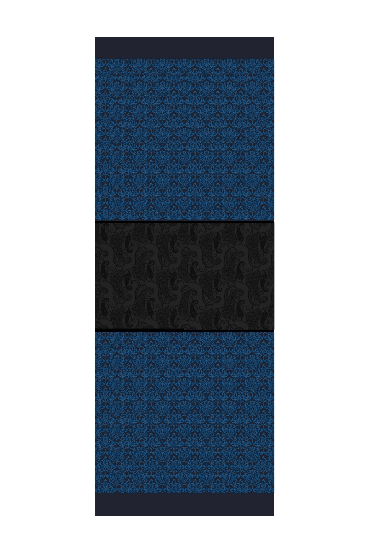 Nora-Pattern Reversible Shawl - Black-Indigo