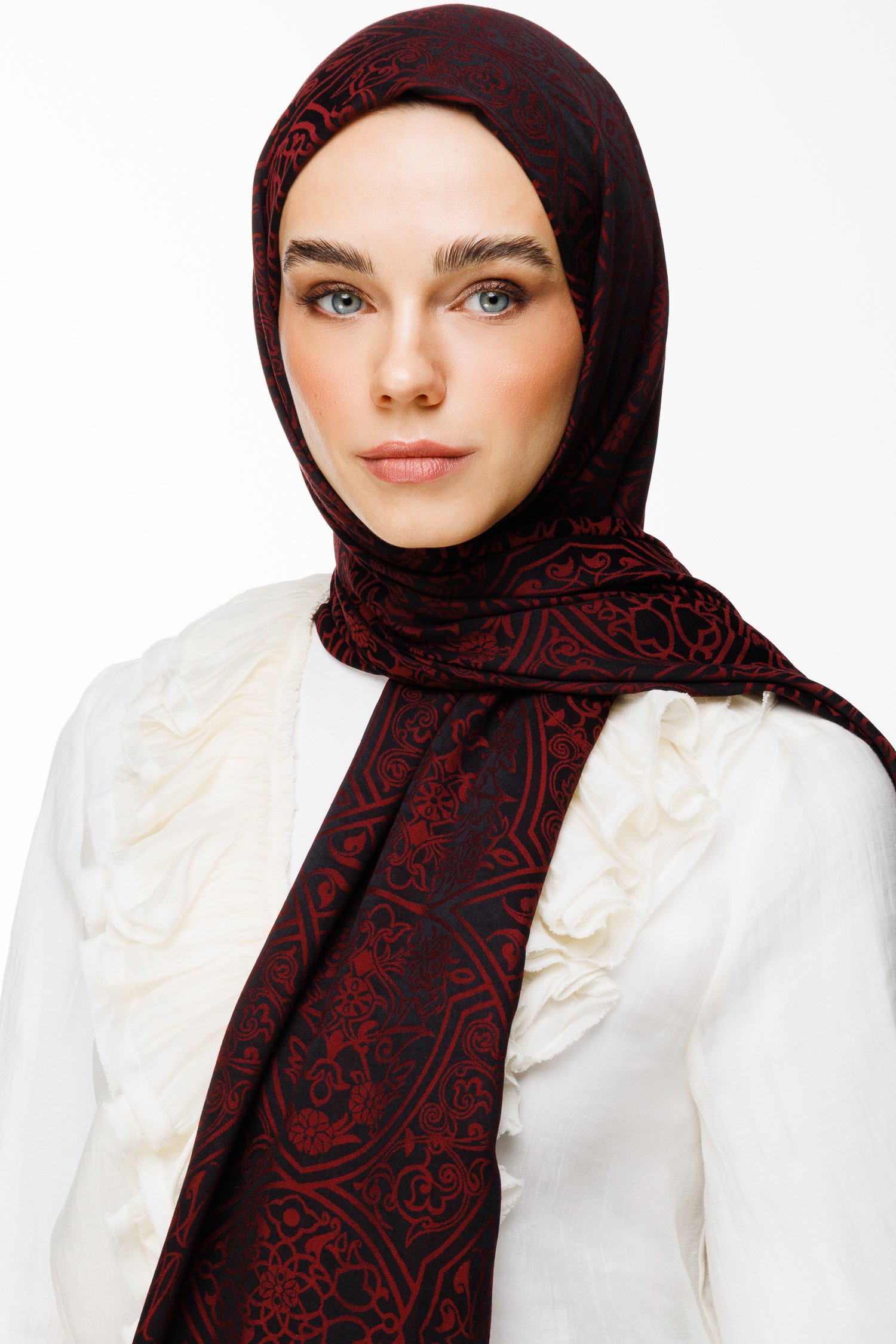 Marrakech Double Sided Shawl - Black-Burgundy