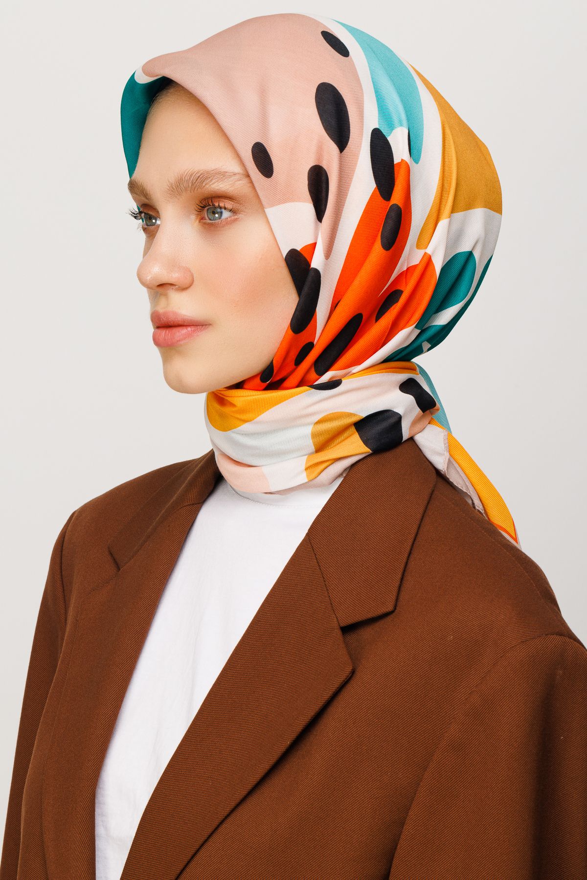 Bloom Pattern Digital Soft Scarf - Apricot