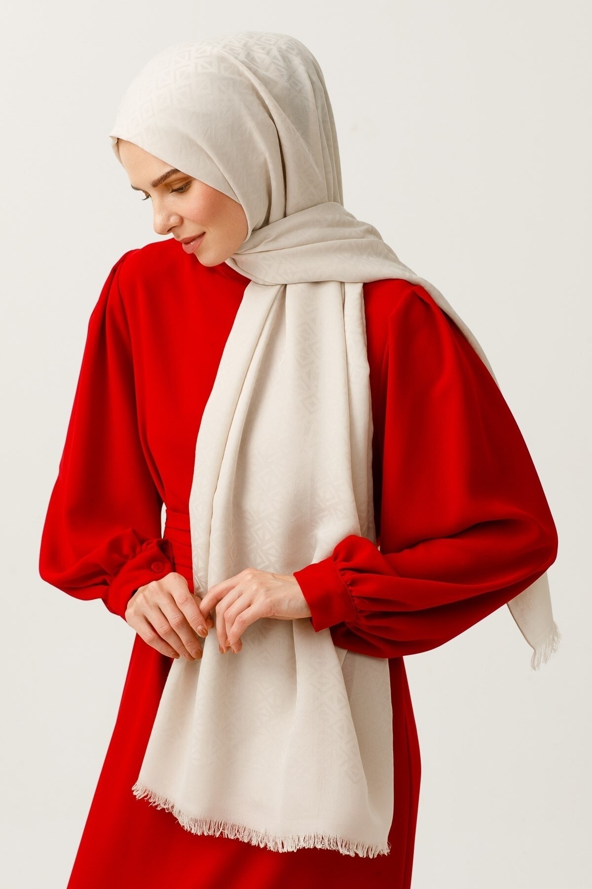 Gemustertes Baumwolle Jacquard Hijab