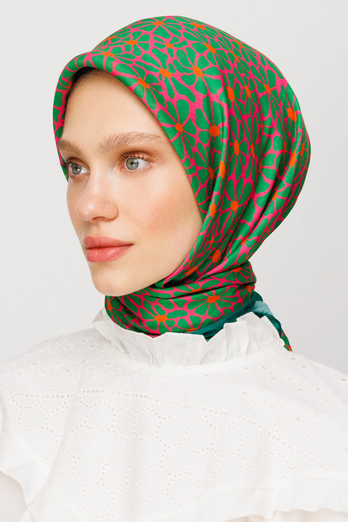 Clover Pattern Digital Soft Scarf - Fuchsia