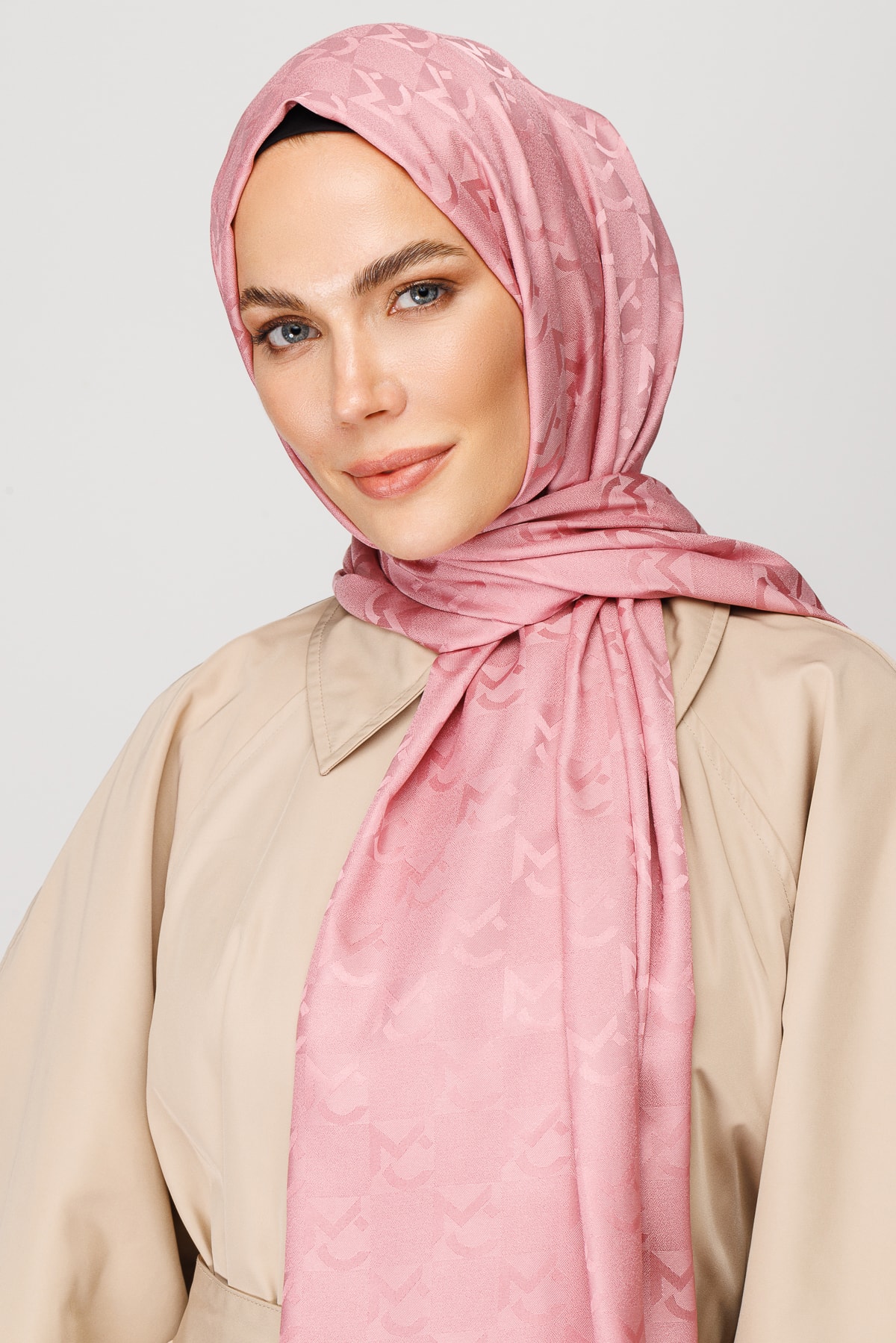 MC Pattern Jacquard Shawl - Pink