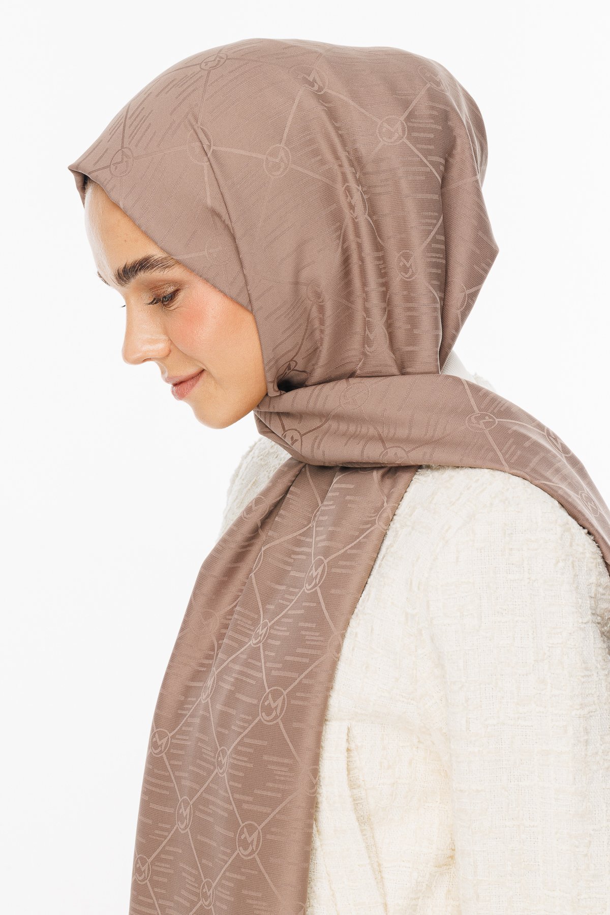 Moon Is Pattern Jacquard Shawl - Canyon