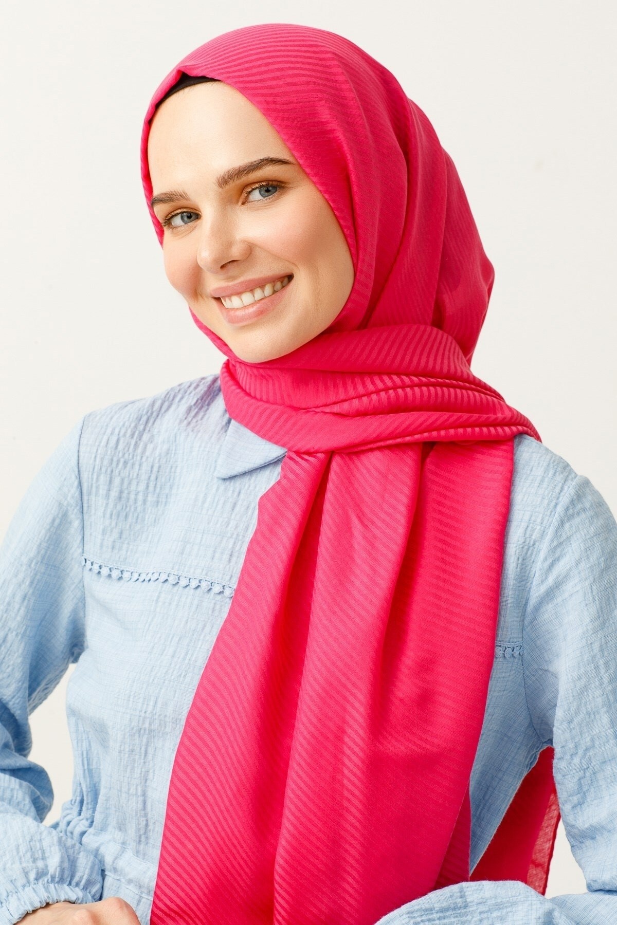 Striped Pattern Cotton Jacquard Hijab