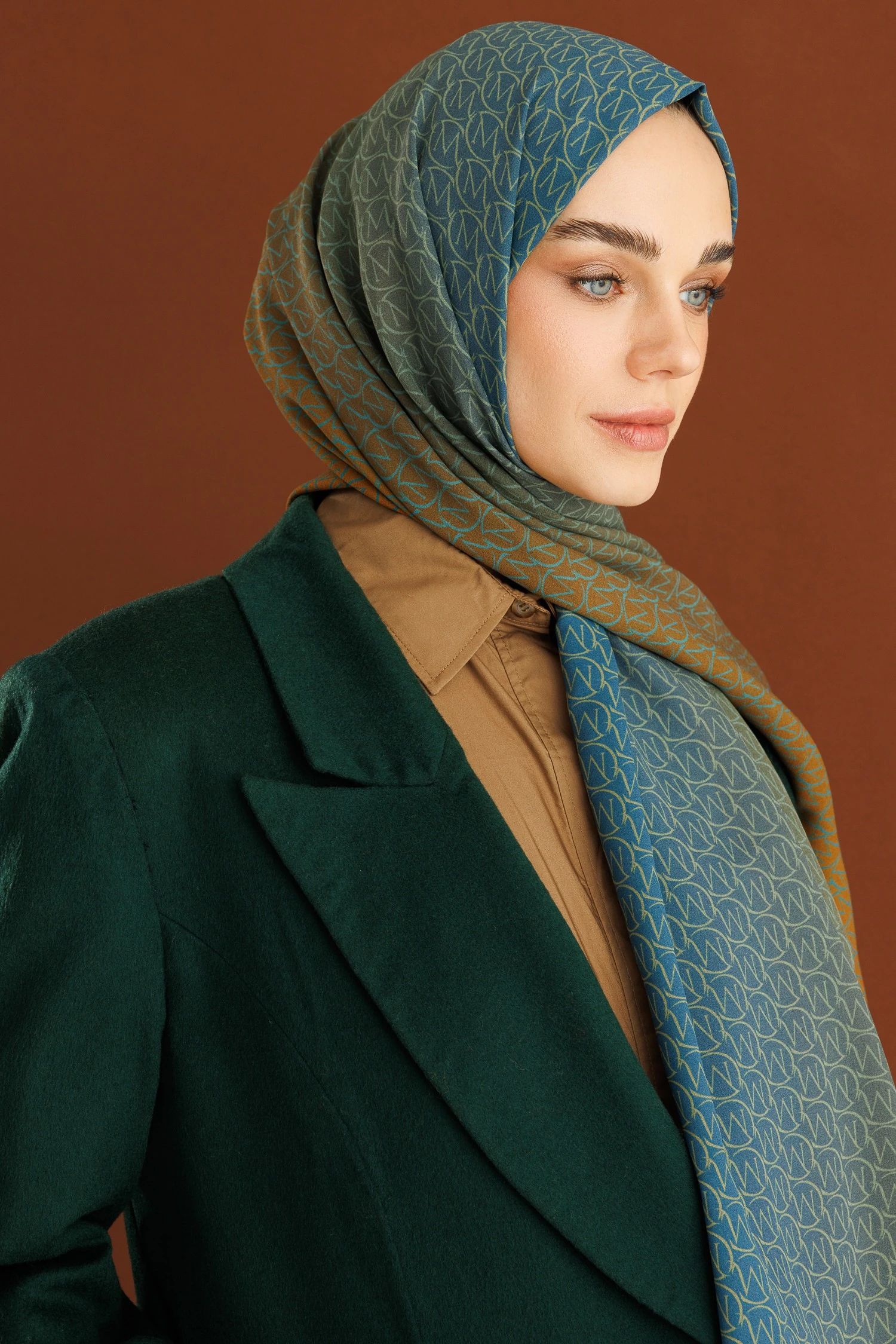 Monogram Hebei Silk Shawl - Saffron